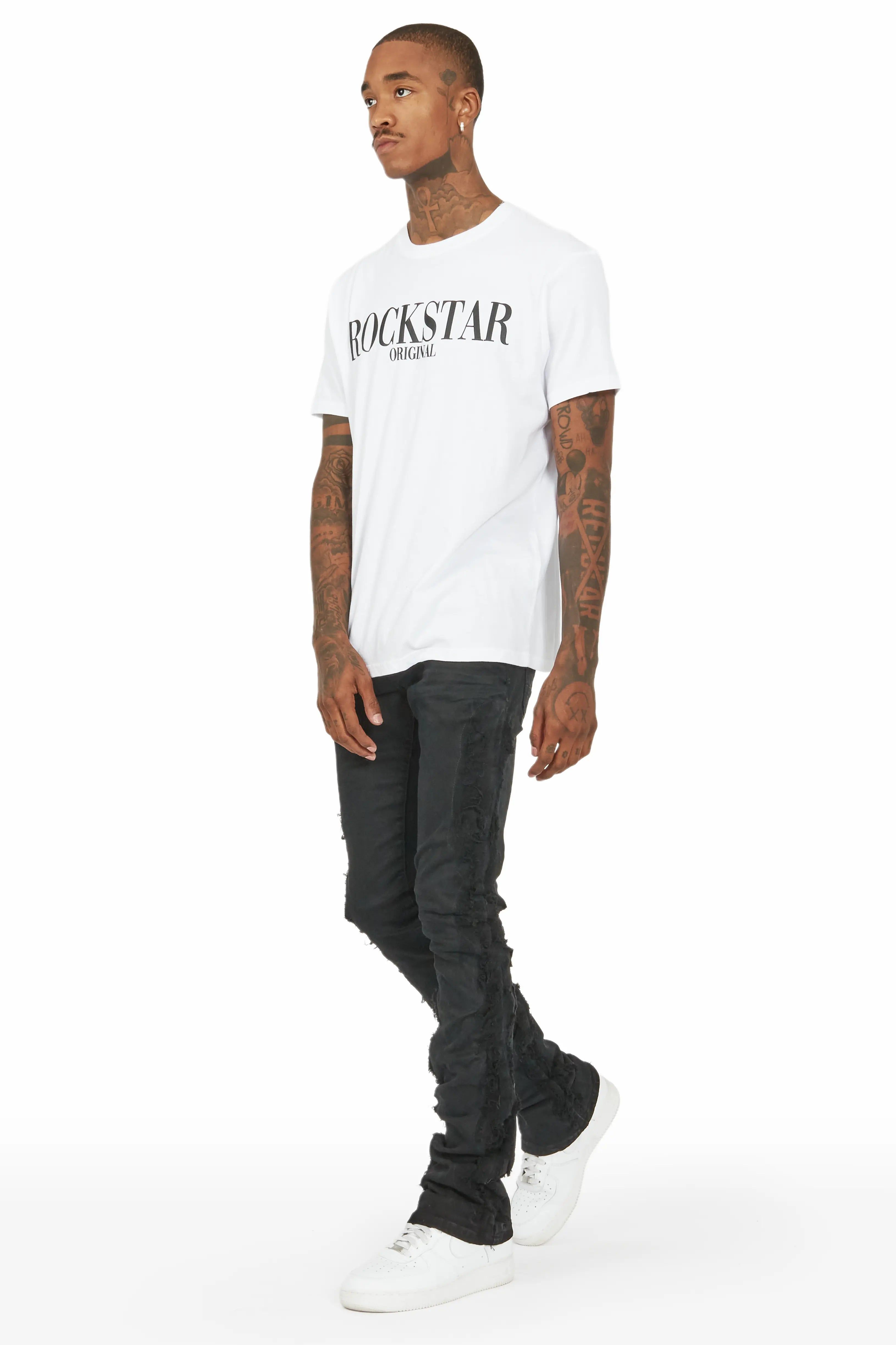 Spiro Jet Black Stacked Flare Jean sold by Rockstar Original product image thumbnail 5