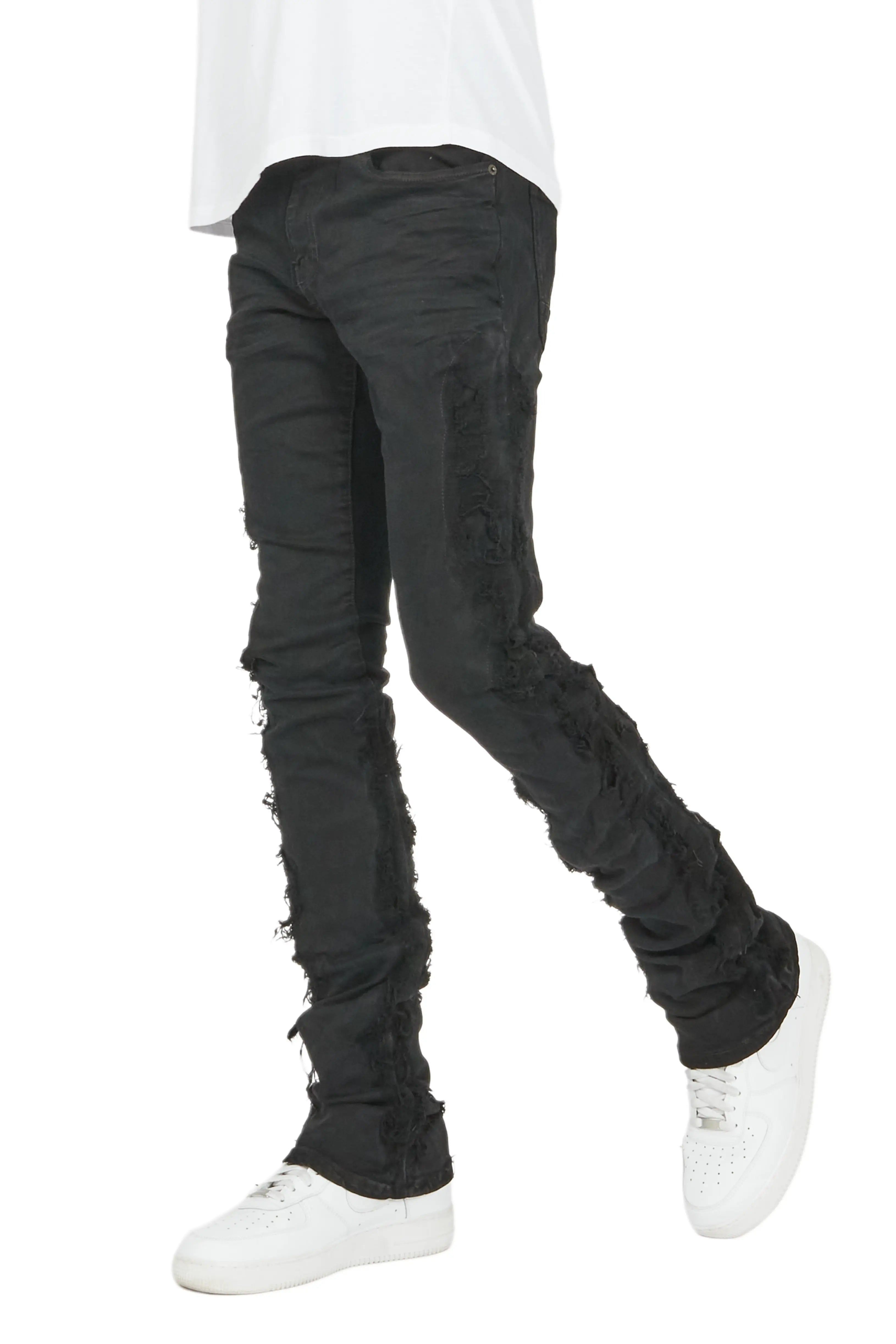 Spiro Jet Black Stacked Flare Jean sold by Rockstar Original product image thumbnail 6