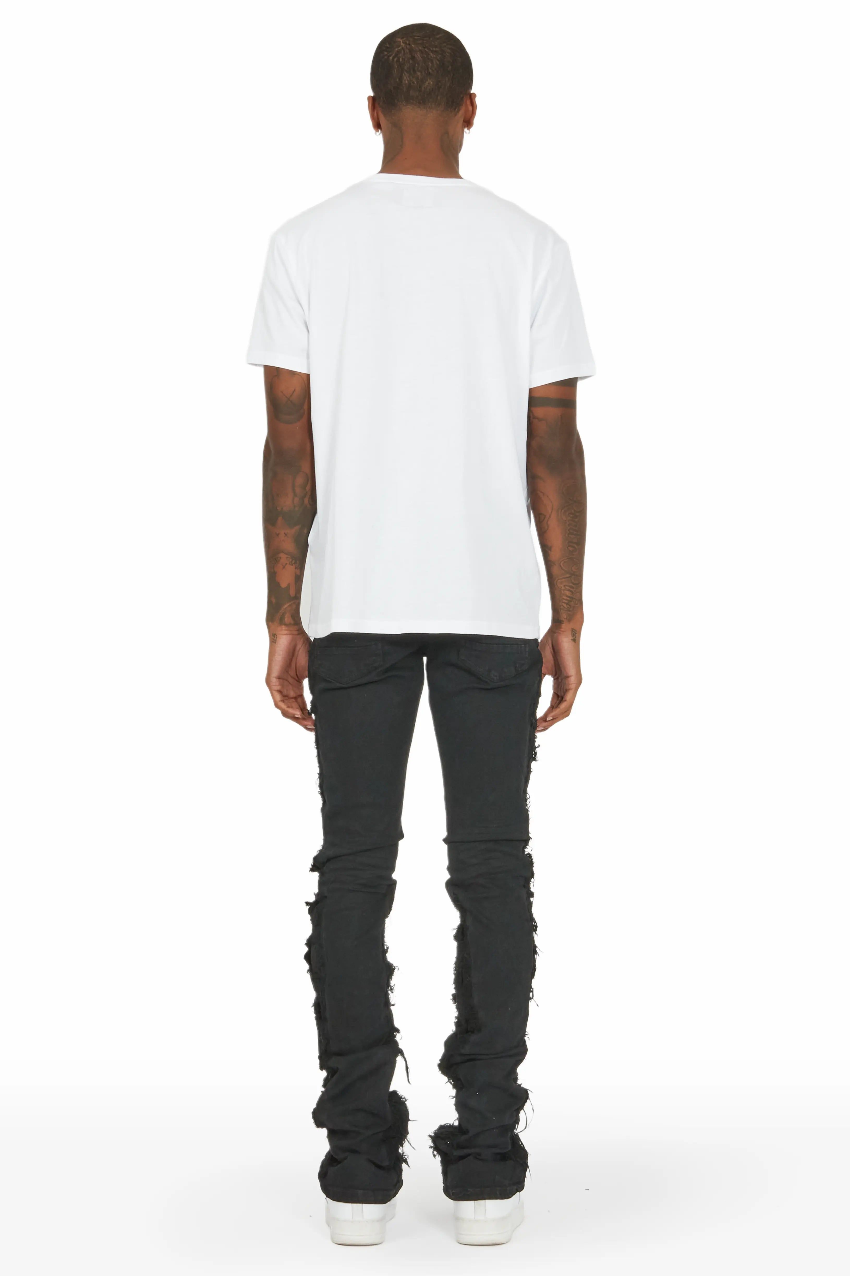 Spiro Jet Black Stacked Flare Jean sold by Rockstar Original product image thumbnail 4