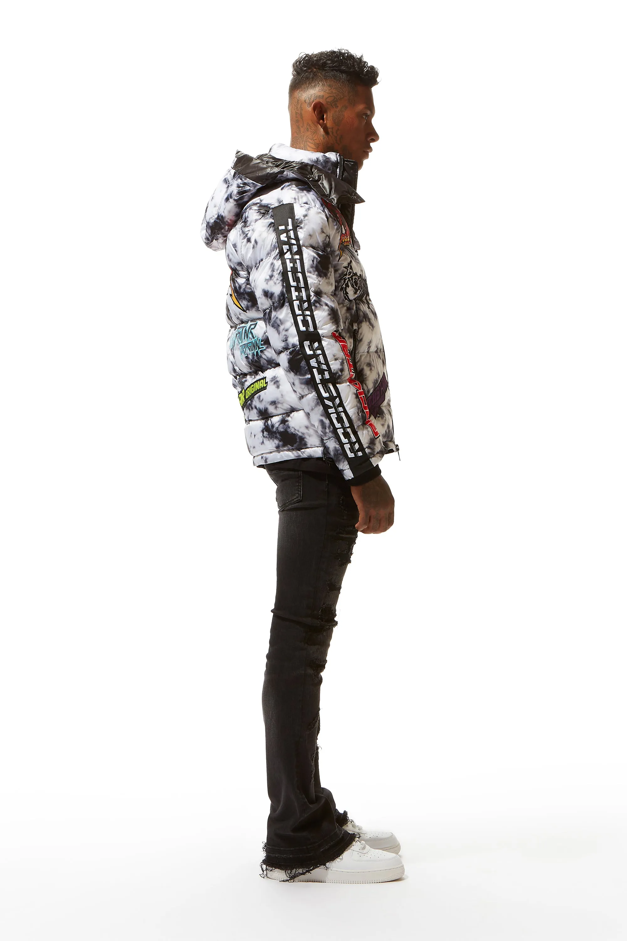 Giovan Puffer Jacket- Blk/Wht sold by Rockstar Original product image thumbnail 5