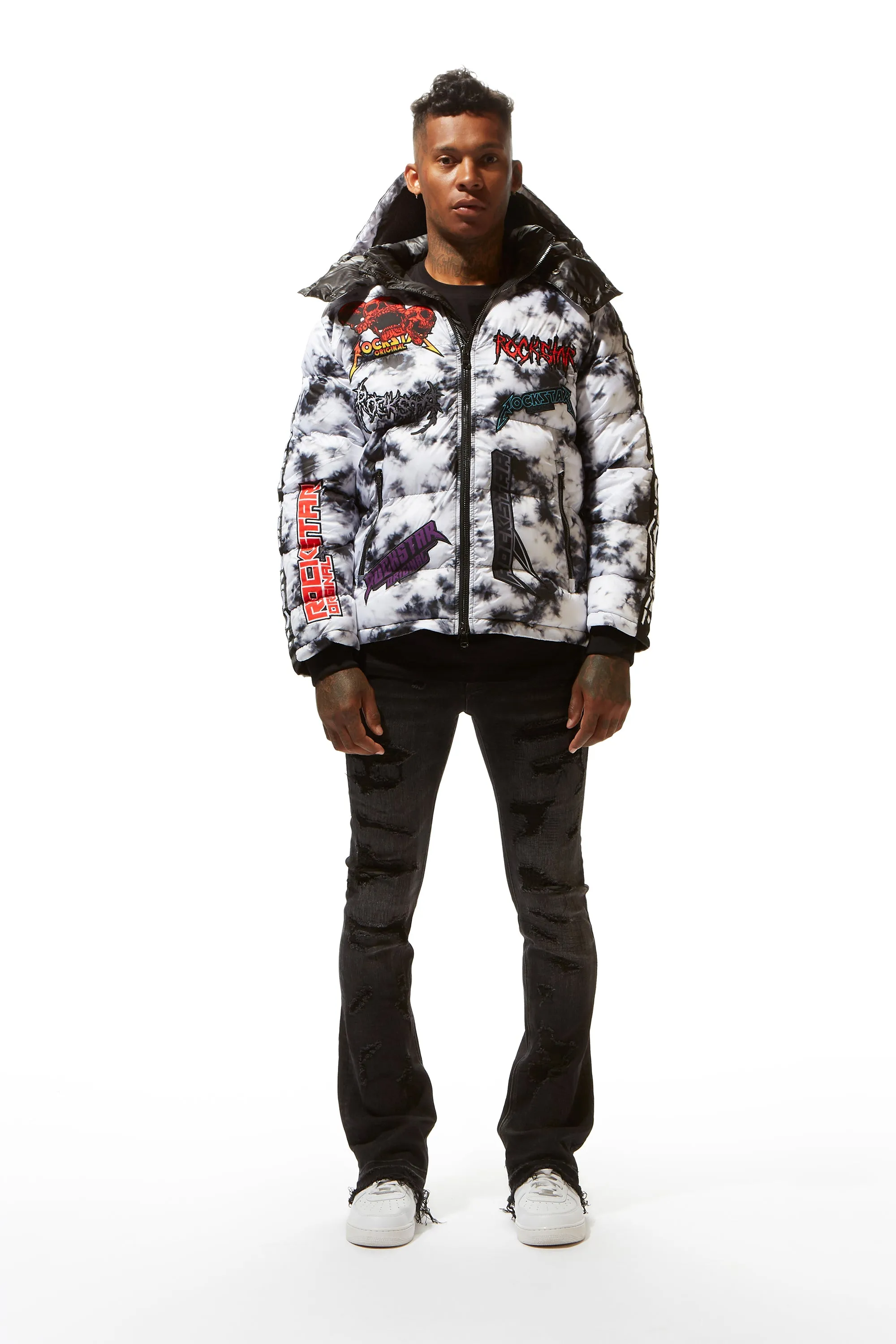 Giovan Puffer Jacket- Blk/Wht sold by Rockstar Original product image thumbnail 3