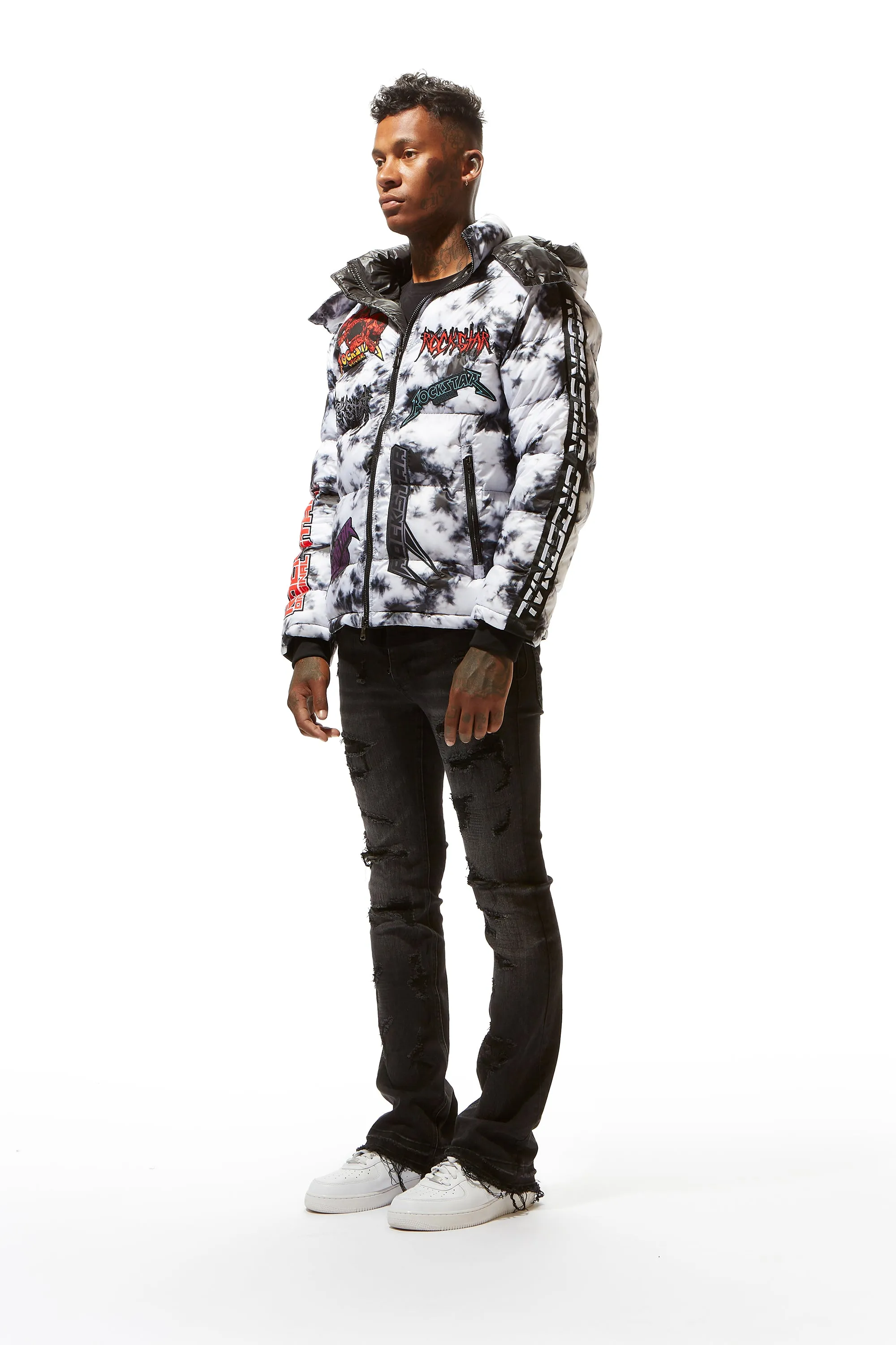 Giovan Puffer Jacket- Blk/Wht sold by Rockstar Original product image thumbnail 2