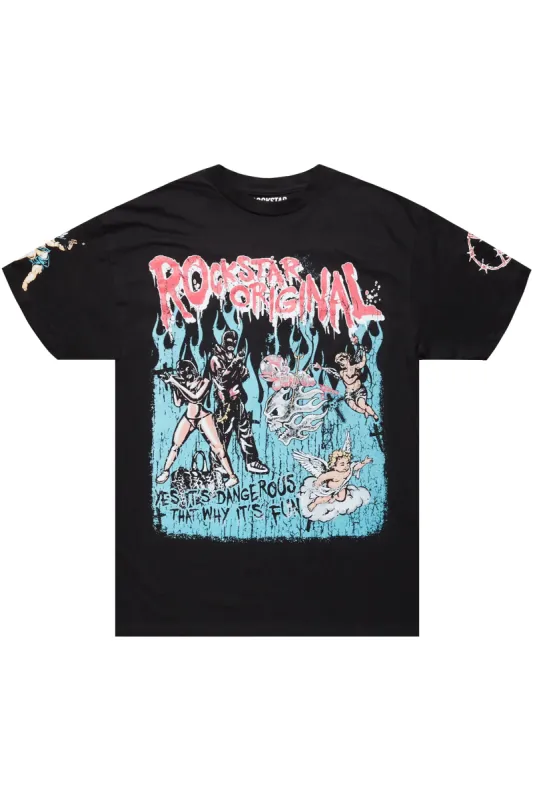 Ashlay Black Oversized T-Shirt sold by Rockstar Original