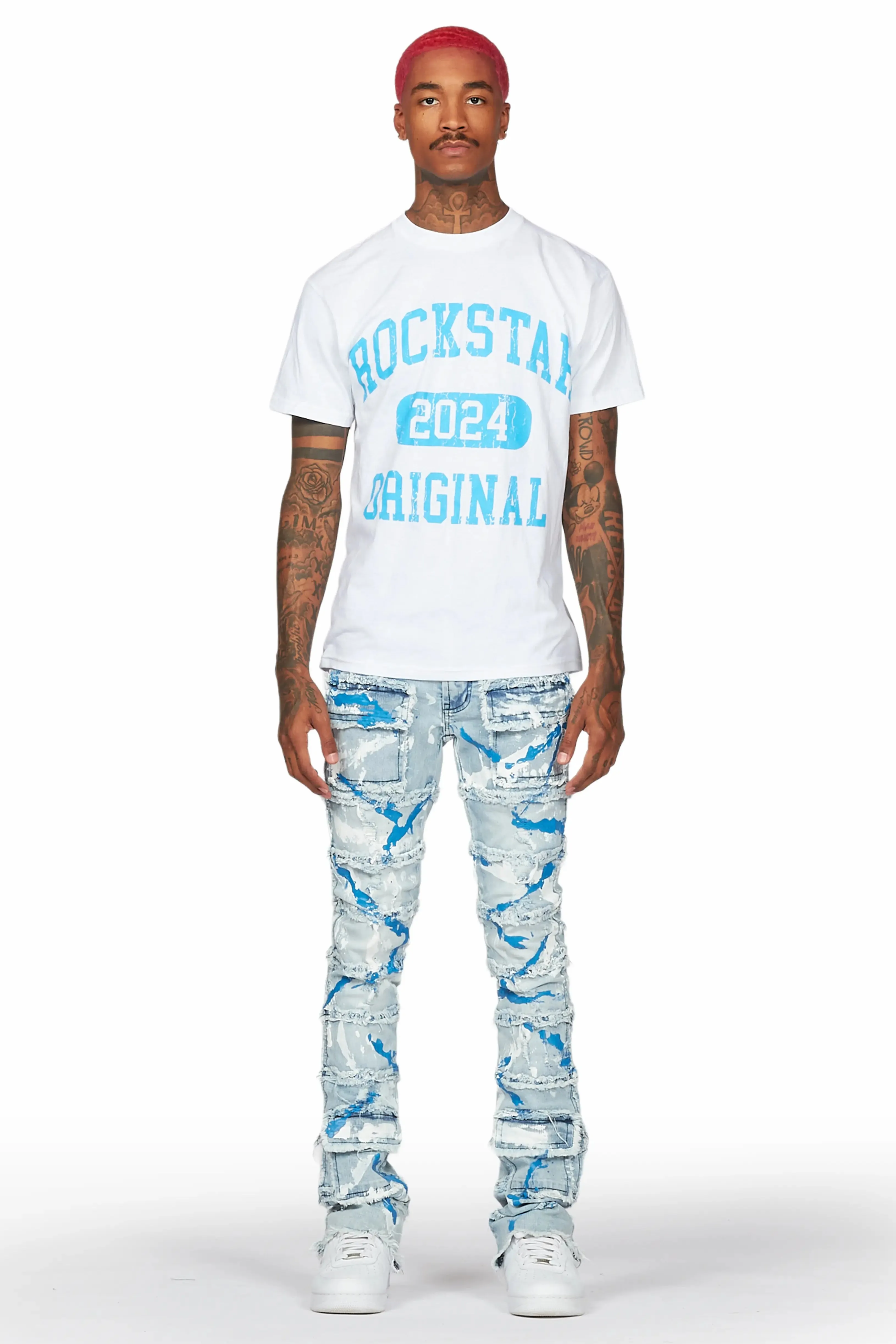 Ebbo Blue Painter Stacked Flare Jean sold by Rockstar Original product image thumbnail 3