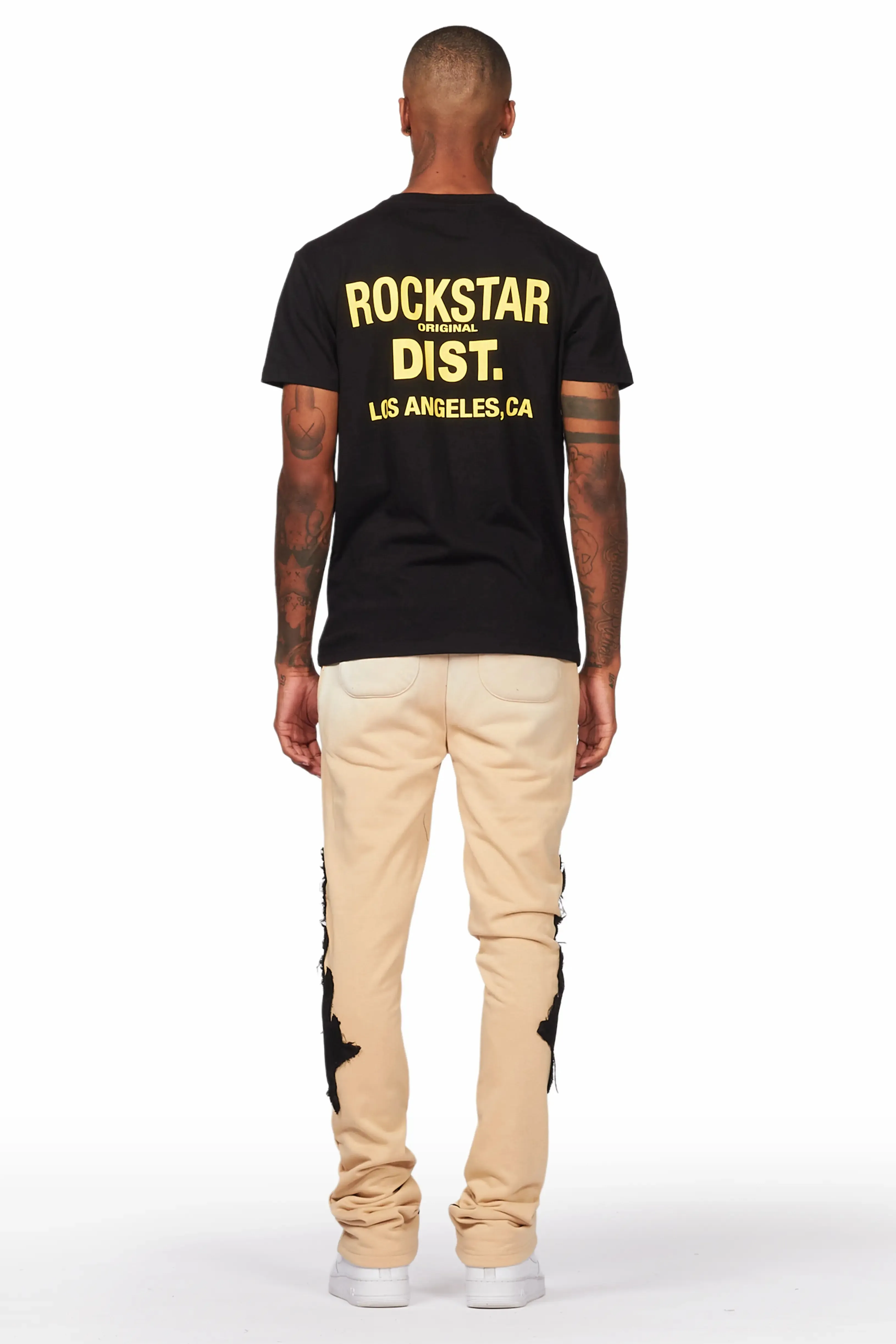 Lonny Beige Graphic Stacked Flare Pant sold by Rockstar Original product image thumbnail 5