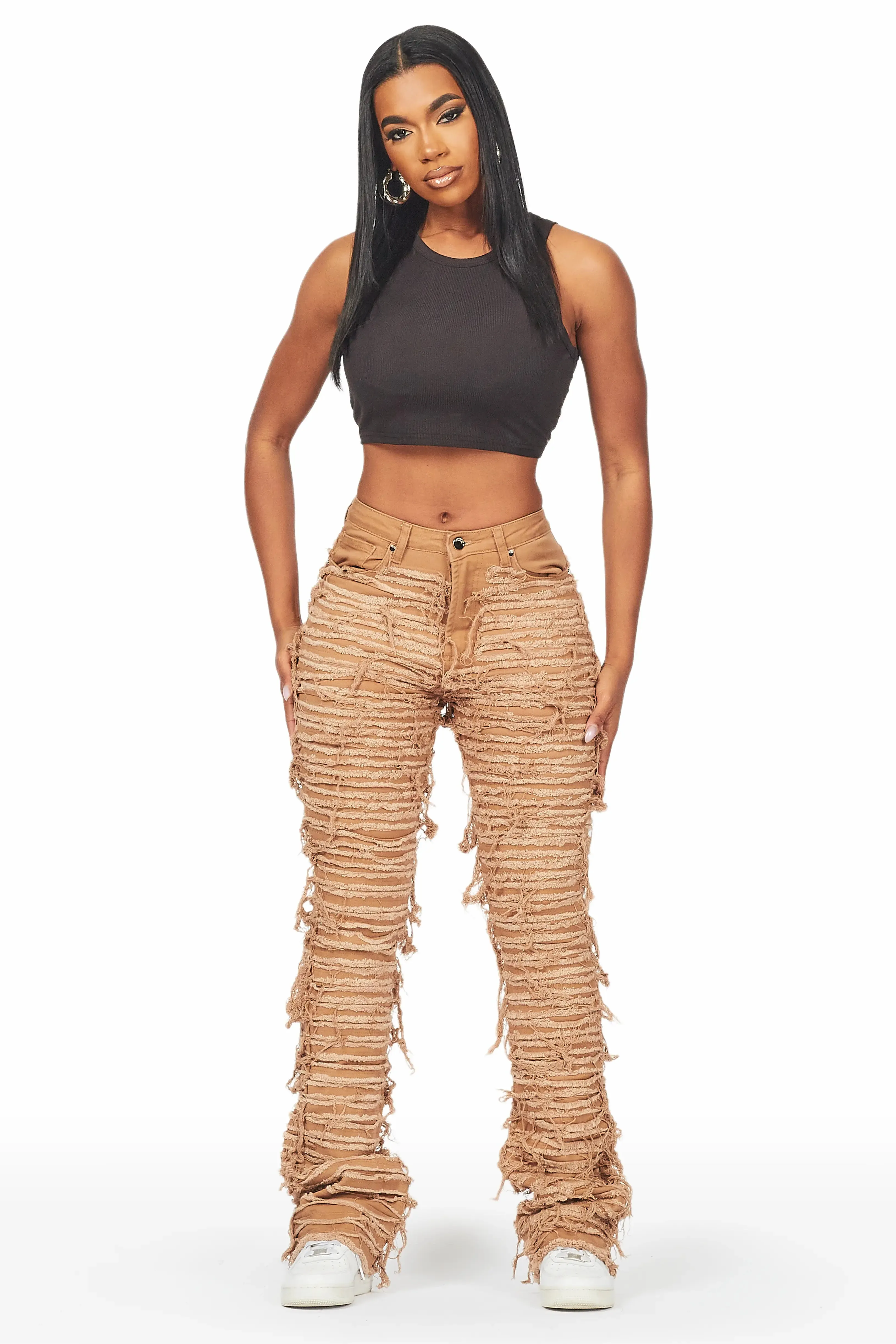 Melany Tan Stacked Flared Jean sold by Rockstar Original product image thumbnail 3