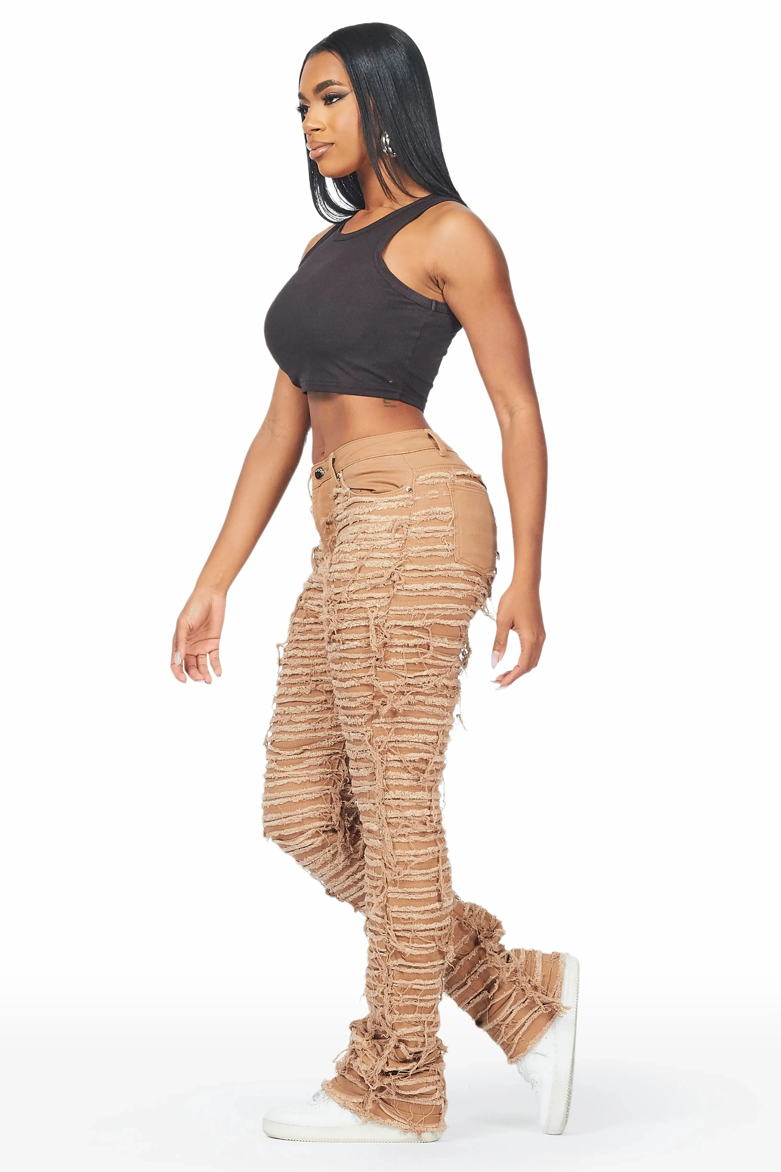 Melany Tan Stacked Flared Jean sold by Rockstar Original product image thumbnail 4