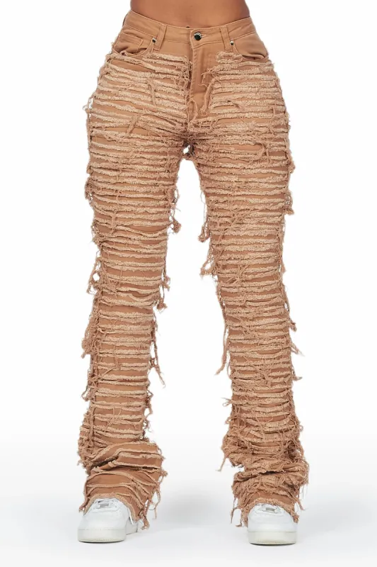 Melany Tan Stacked Flared Jean sold by Rockstar Original