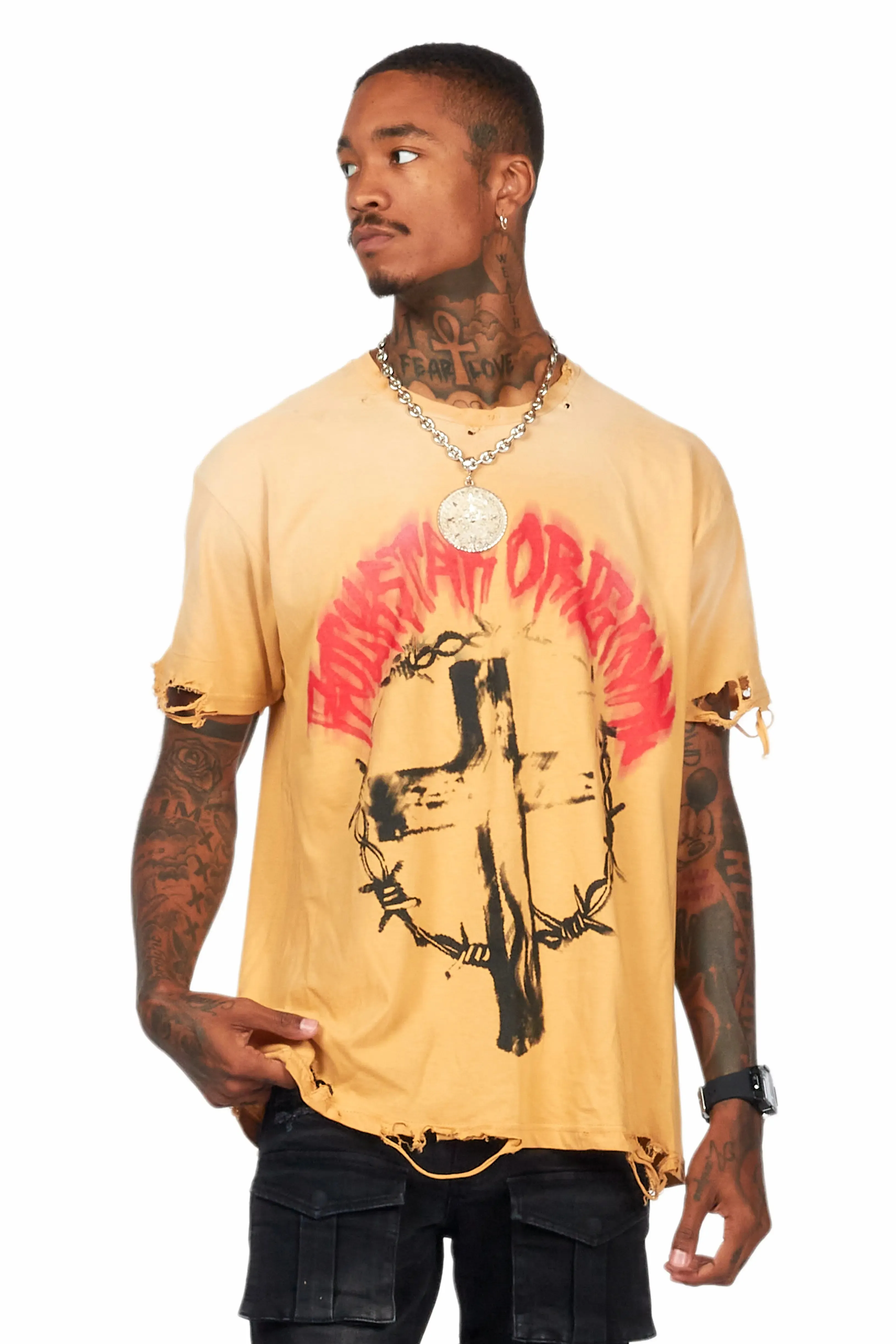 Moira Beige Oversized Graphic T-Shirt sold by Rockstar Original product image thumbnail 2