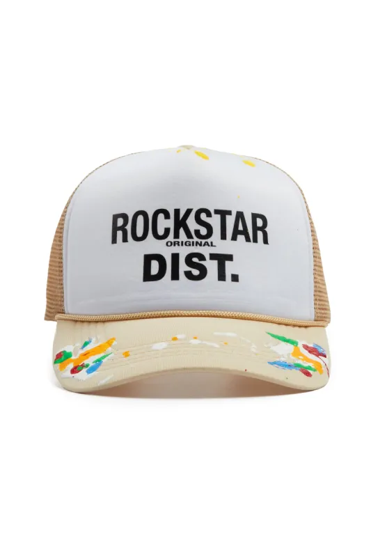 Neptune White/Khaki Trucker Hat made by Rockstar Original