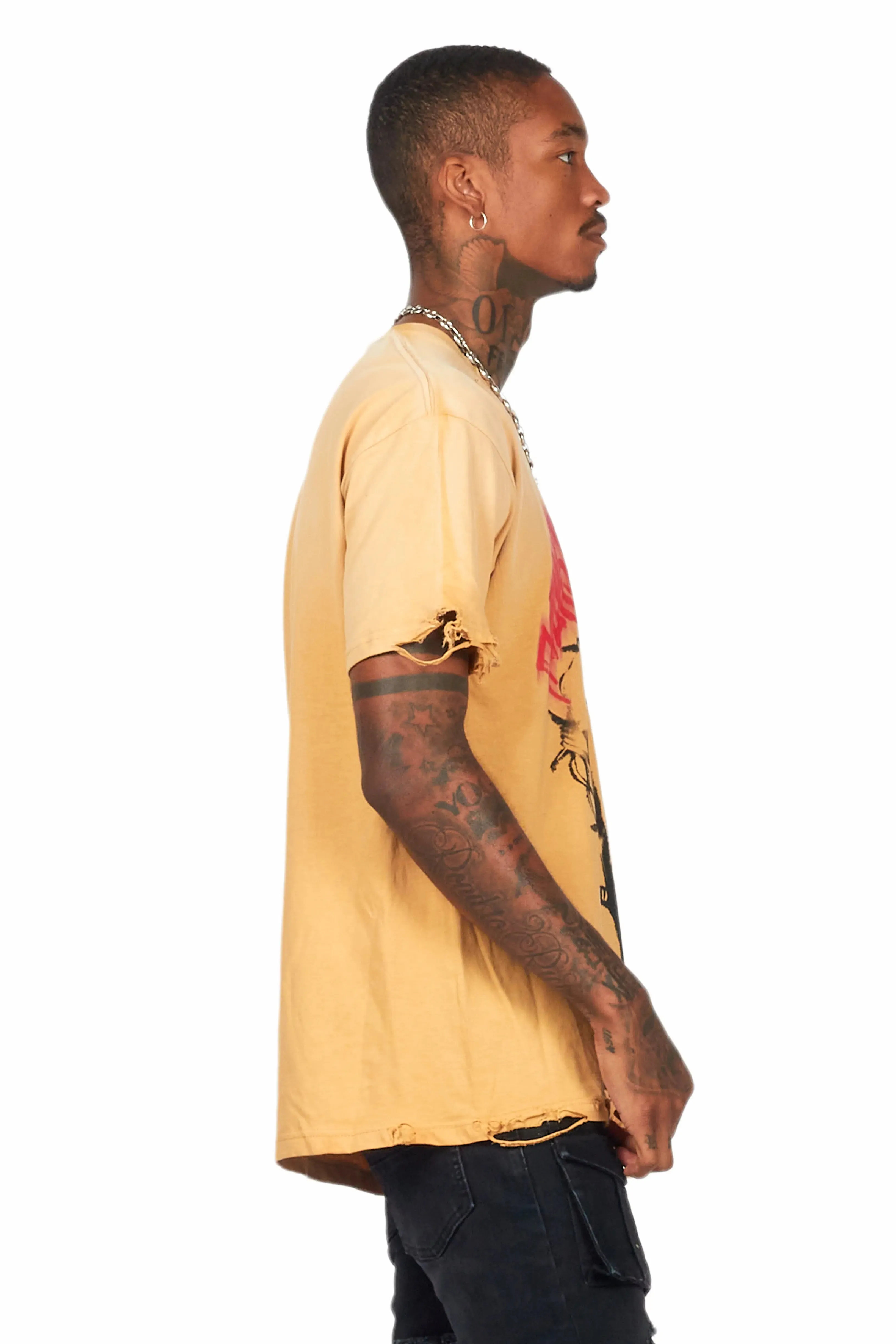 Moira Beige Oversized Graphic T-Shirt sold by Rockstar Original product image thumbnail 5