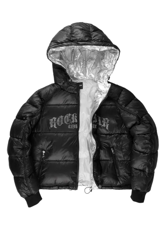 Rose Black Puffer Jacket sold by Rockstar Original
