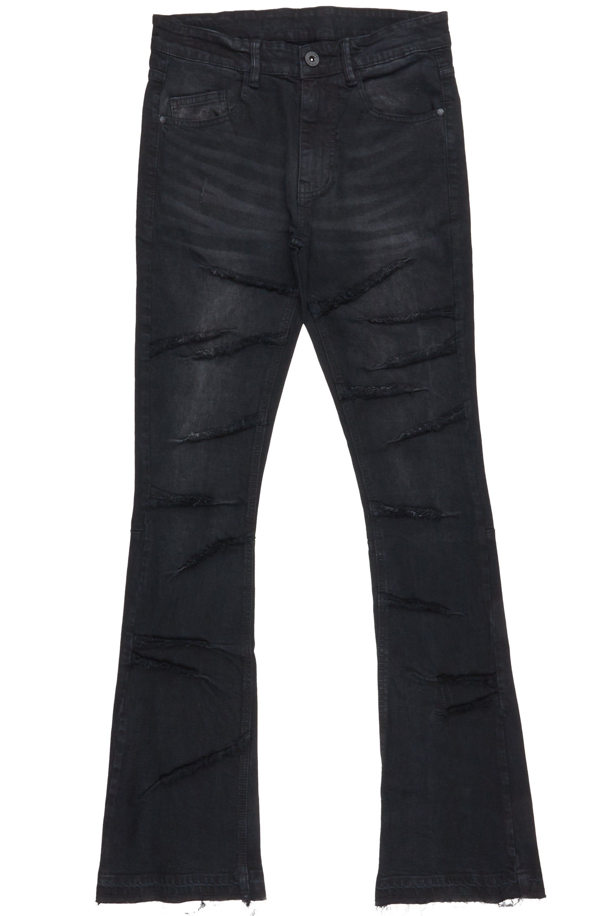 Haaken Black Stacked Flare Jean sold by Rockstar Original product image thumbnail 2