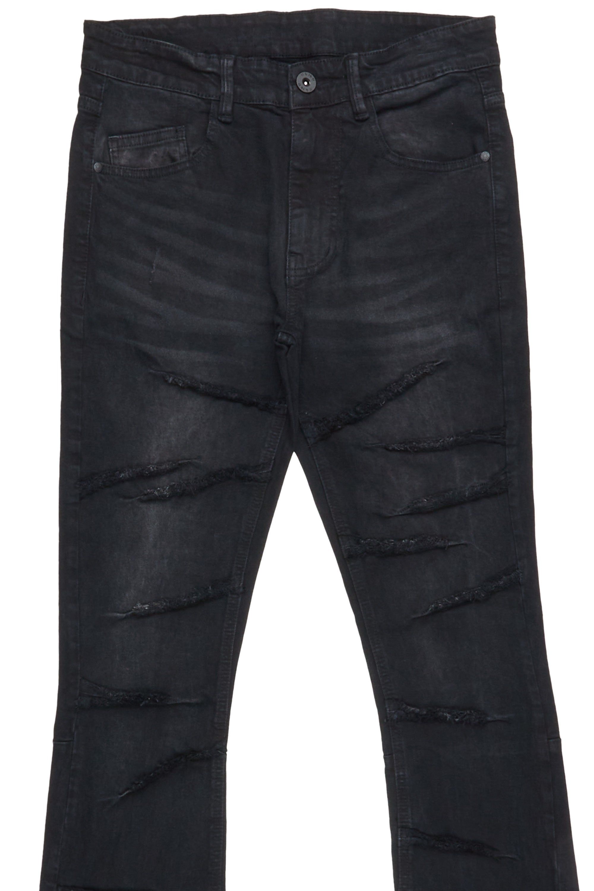 Haaken Black Stacked Flare Jean sold by Rockstar Original product image thumbnail 3