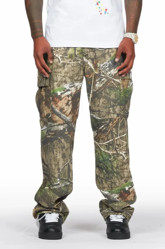 Acko Green Tree Camo Cargo Graphic Pants sold by Rockstar Original