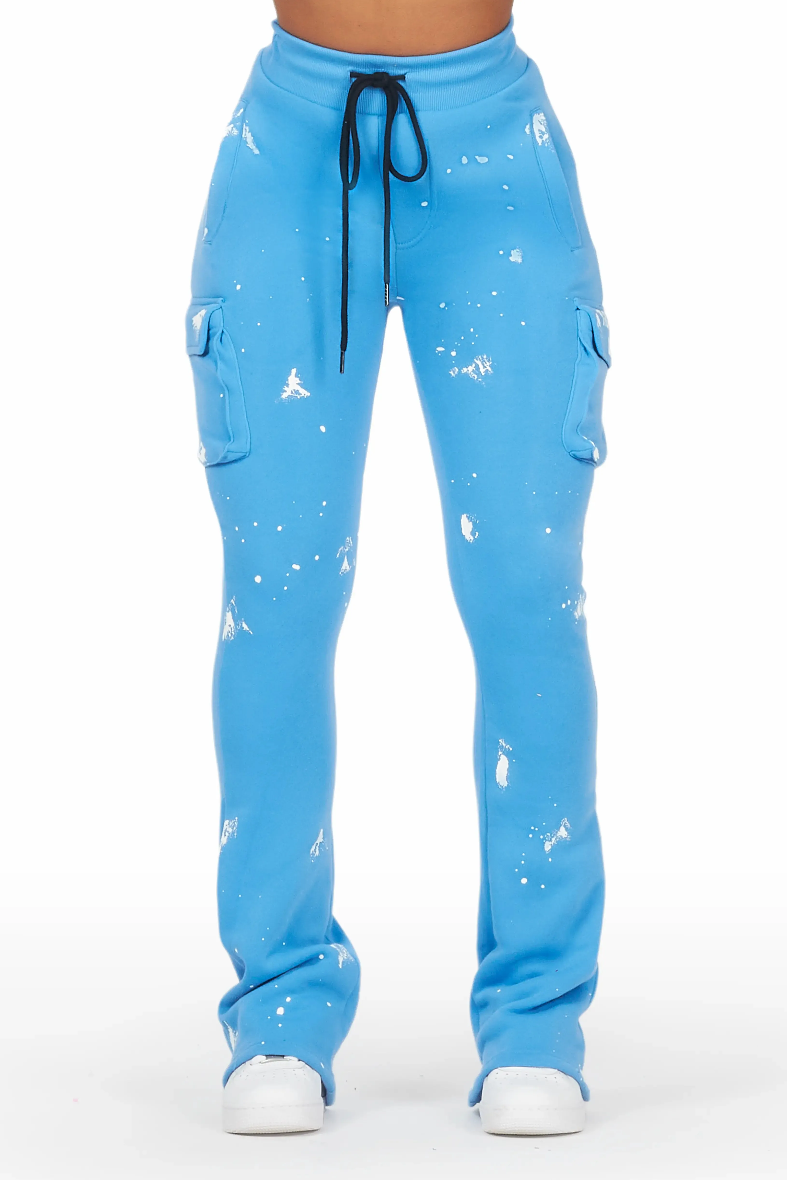 Antonia Blue Cargo Stacked Track Pant sold by Rockstar Original