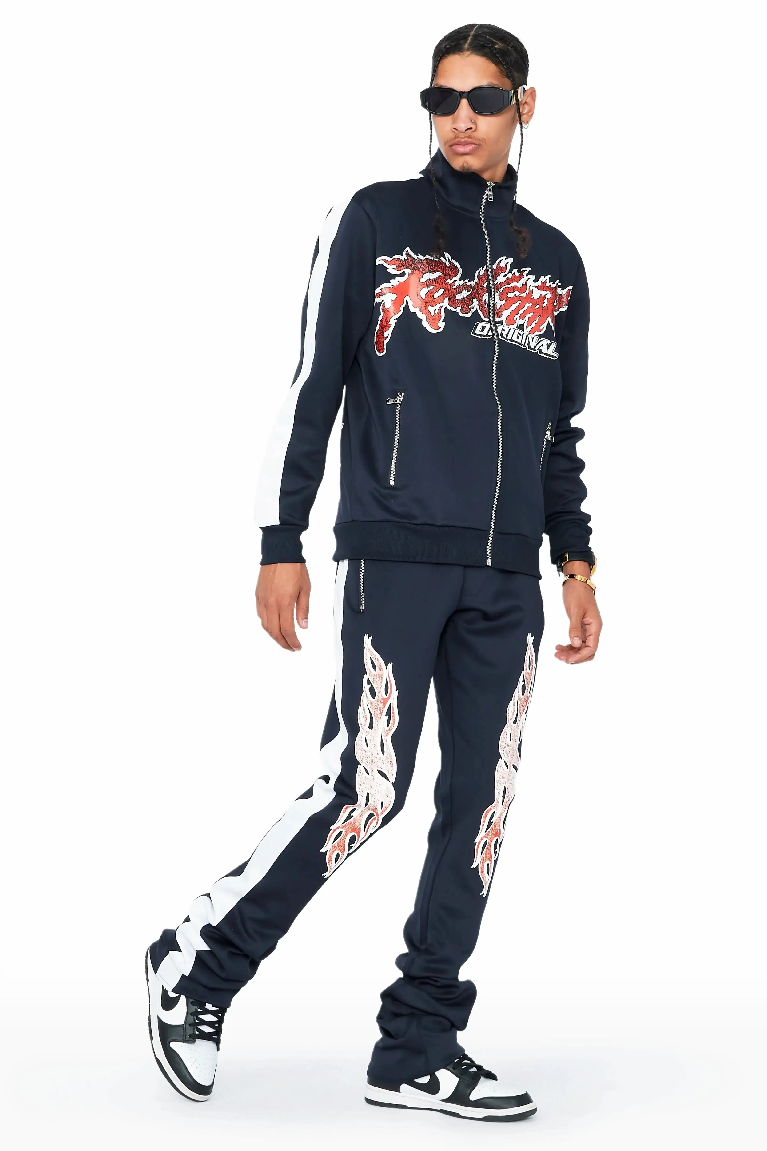 Yash Black Tricot Stacked Flare Track Set sold by Rockstar Original product image thumbnail 2