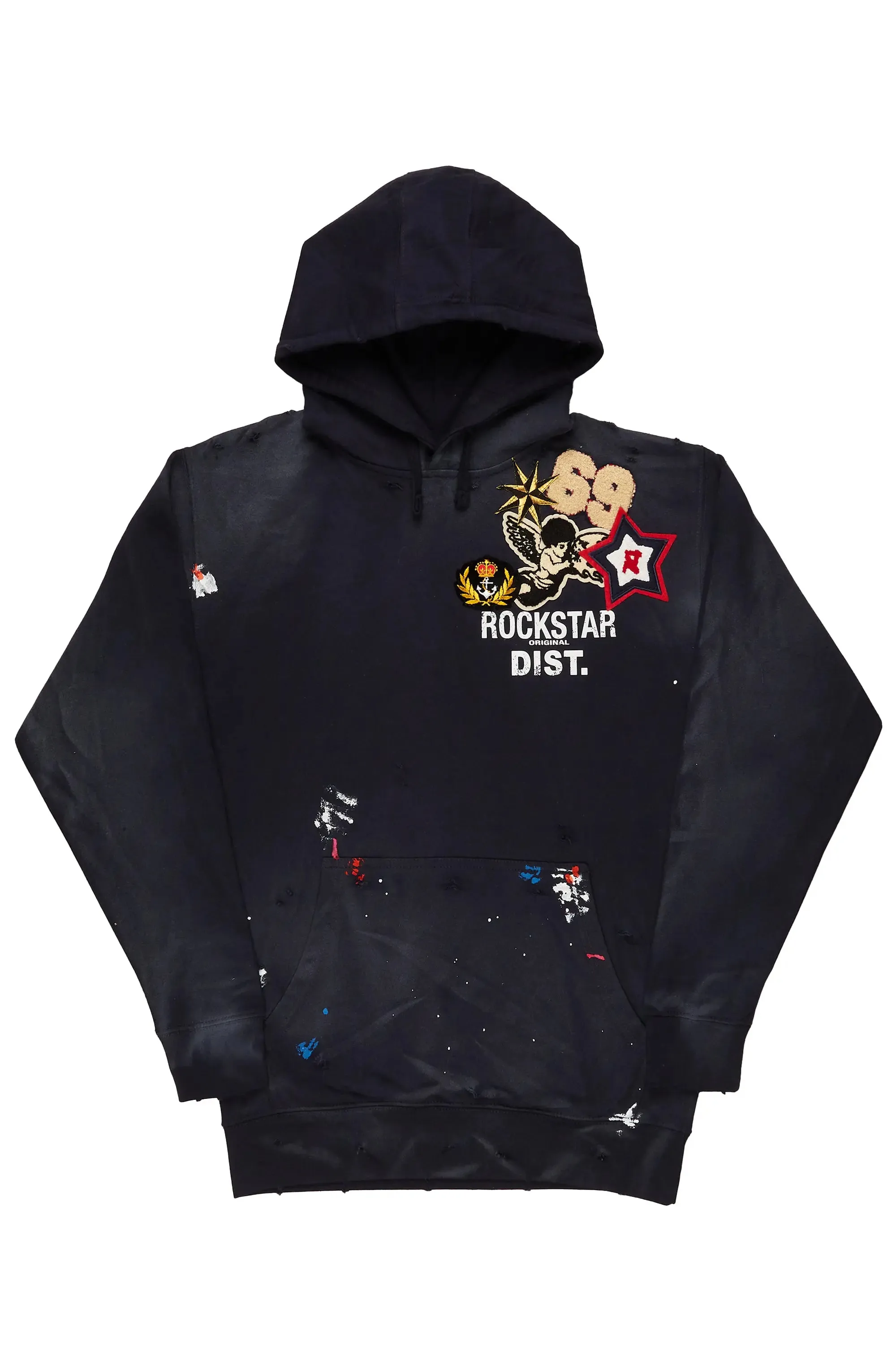 Samuel Navy Patchwork Graphic Hoodie sold by Rockstar Original product image thumbnail 2