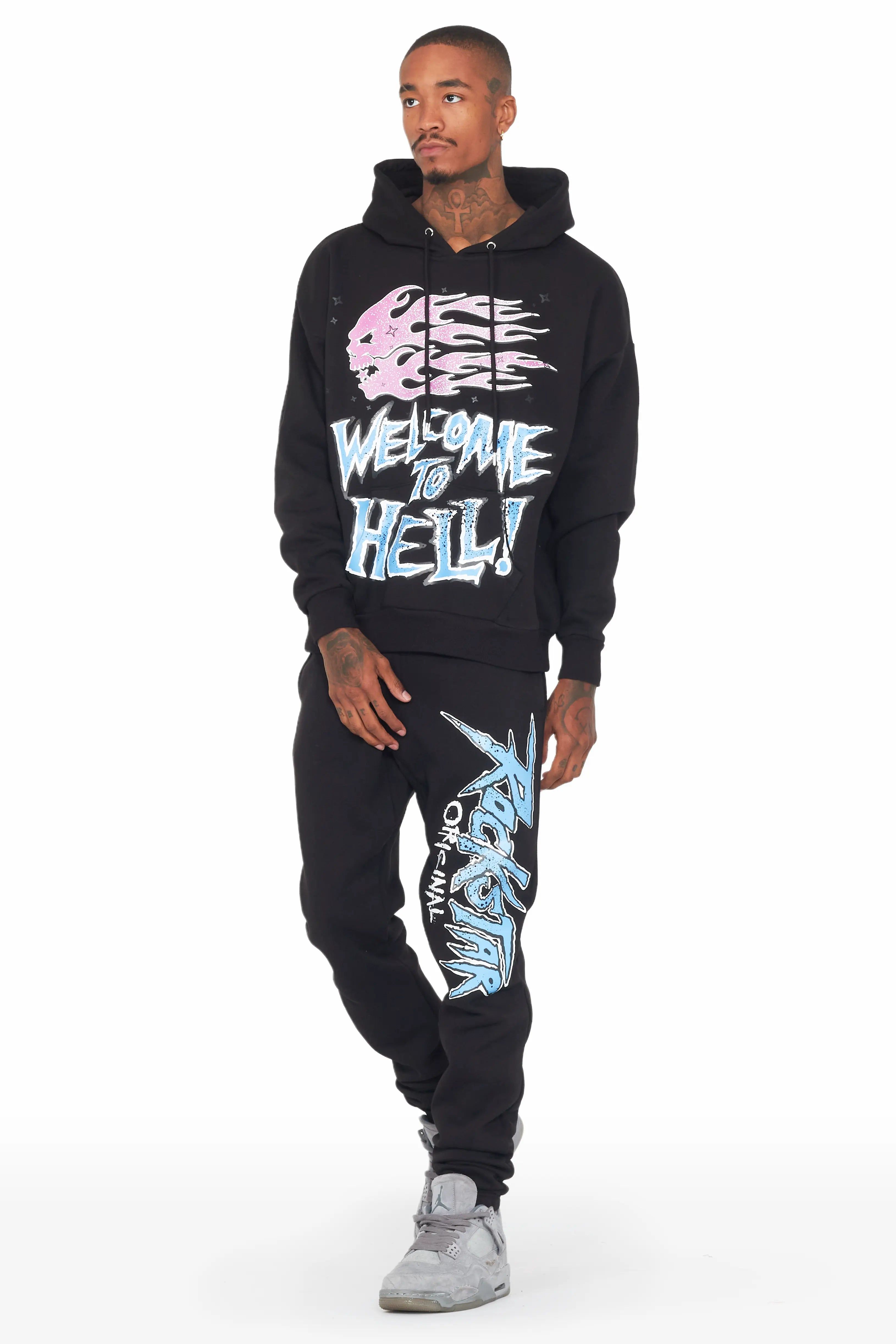 Evan Black Relaxed Fit Track Set sold by Rockstar Original product image thumbnail 2