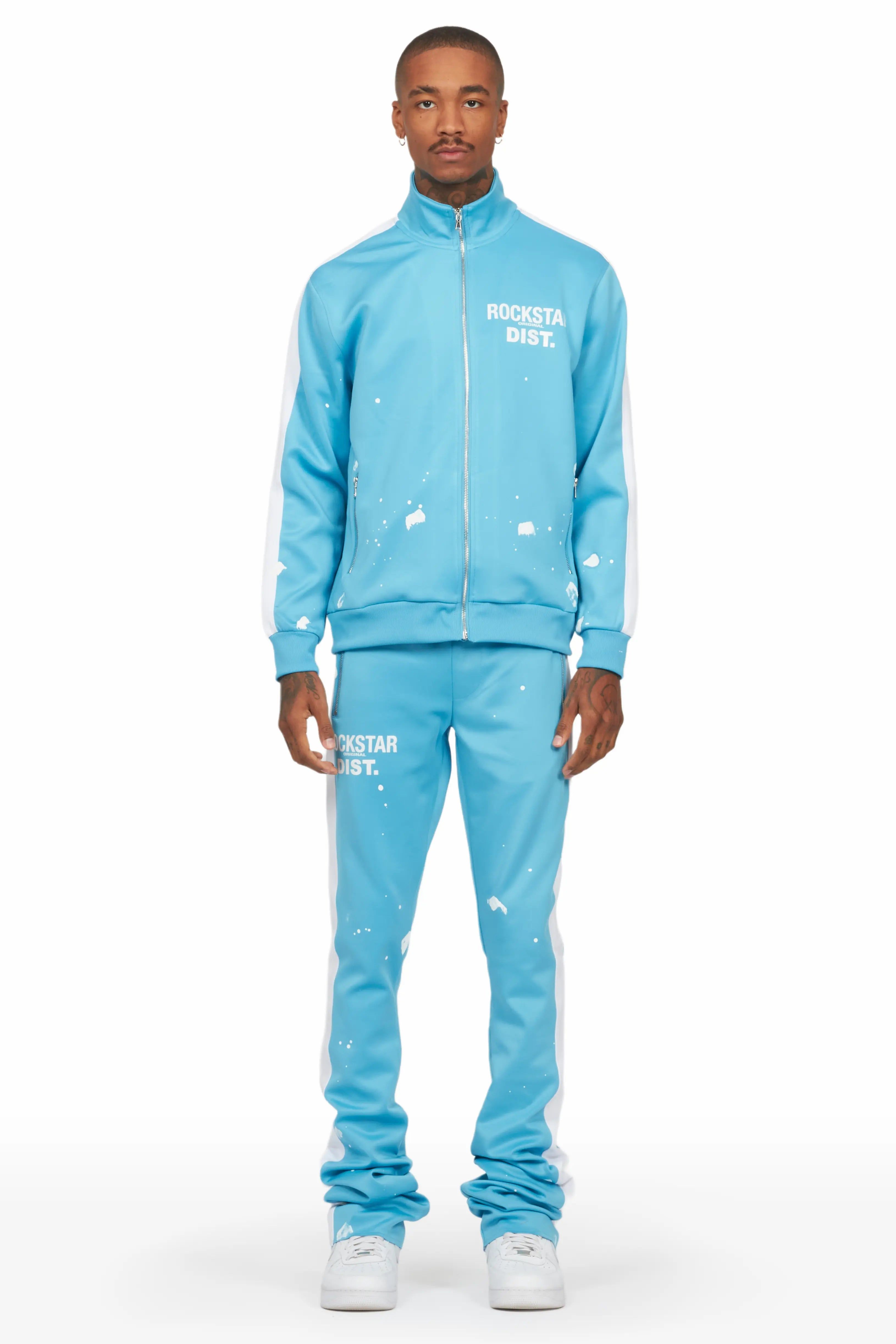 Raffer Baby Blue Super Stacked Tricot Track Set sold by Rockstar Original