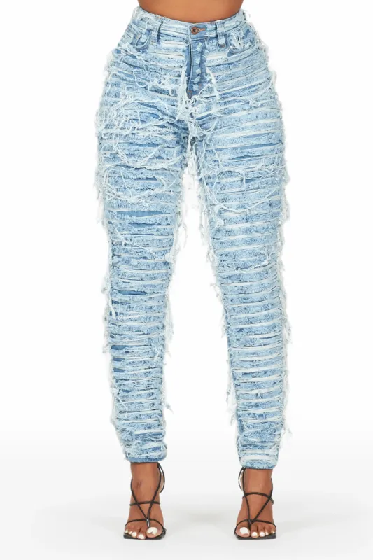 Lucia Med. Wash Shredded Skinny Jean sold by Rockstar Original