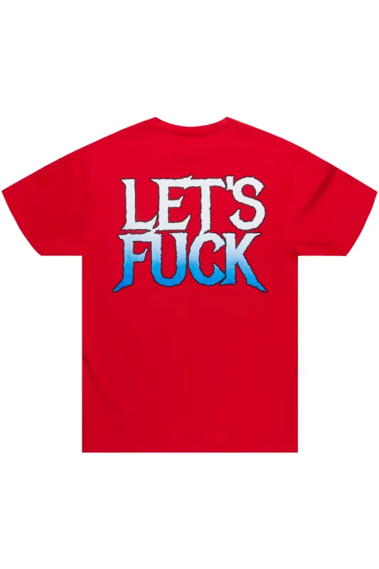 Row Graphic T-Shirt-Red sold by Rockstar Original