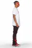Firoz Black/Red Graphic Stacked Flare Pant sold by Rockstar Original
