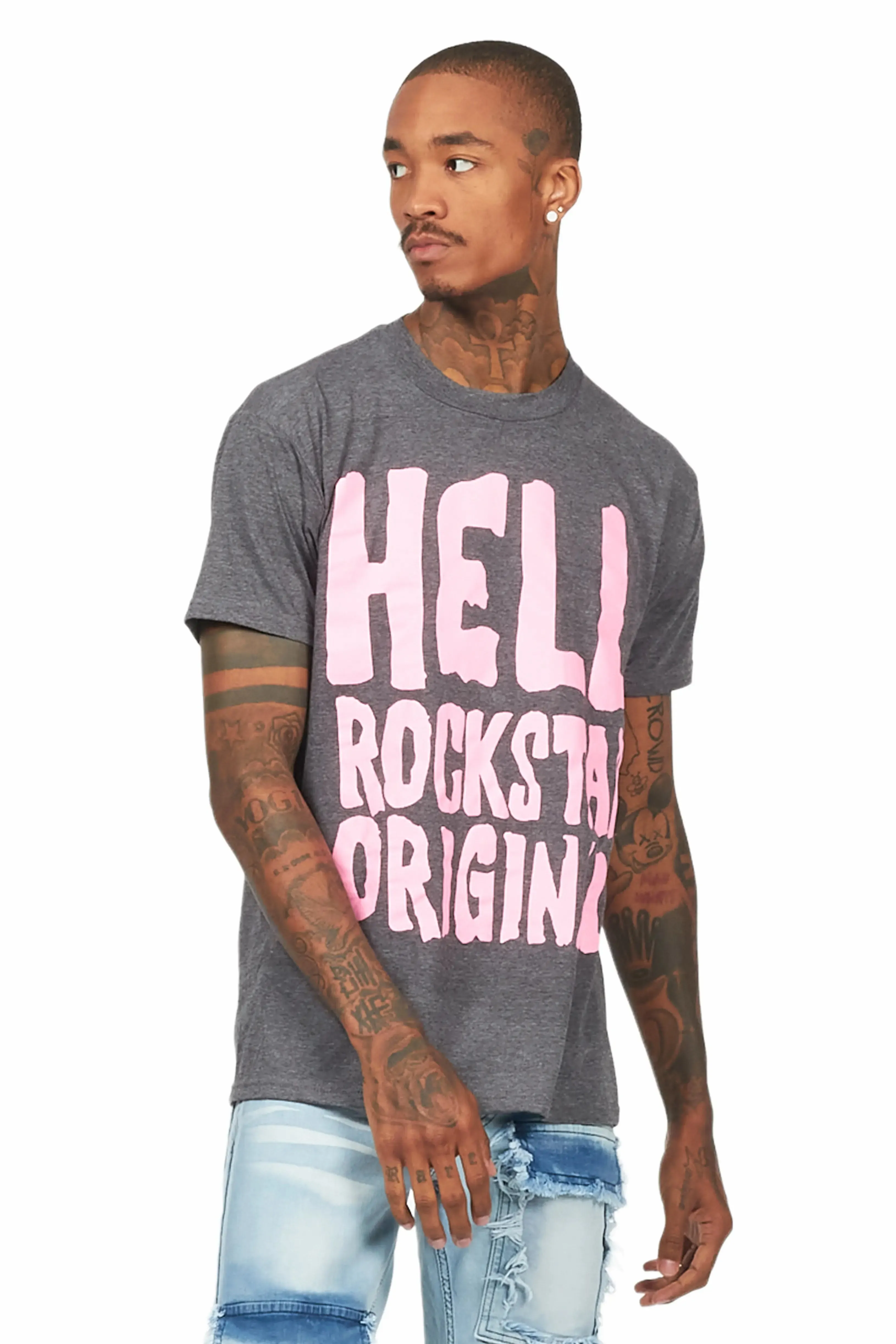 Theon Heather Charcoal Graphic T-Shirt sold by Rockstar Original product image thumbnail 4