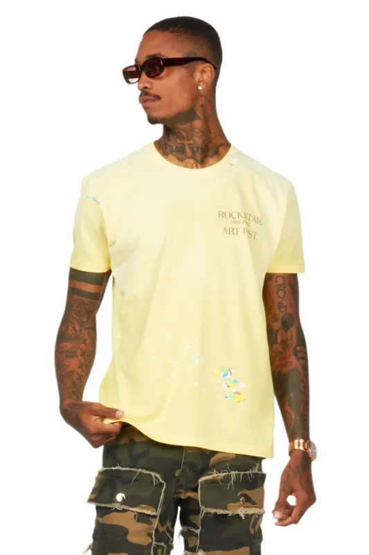Palmer Light Yellow Graphic T-Shirt sold by Rockstar Original