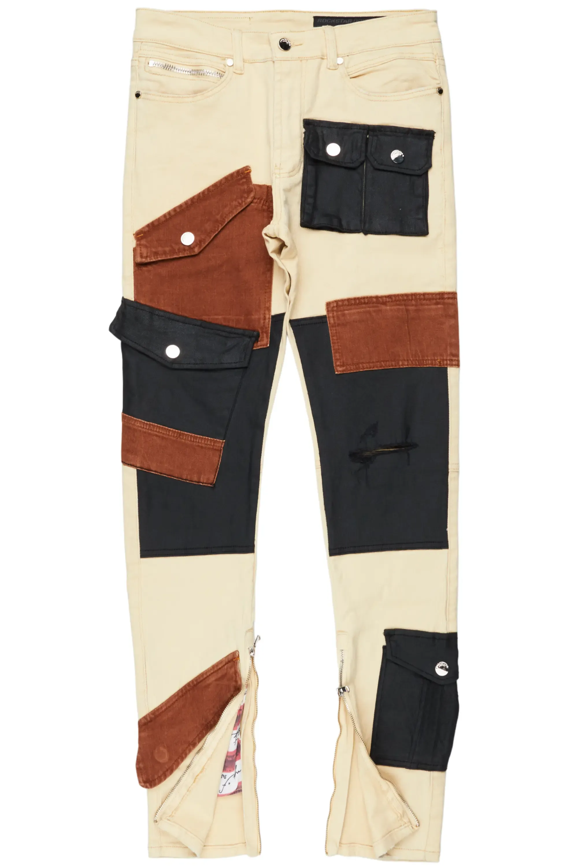 Demarcus Beige Patch Jean sold by Rockstar Original product image thumbnail 2
