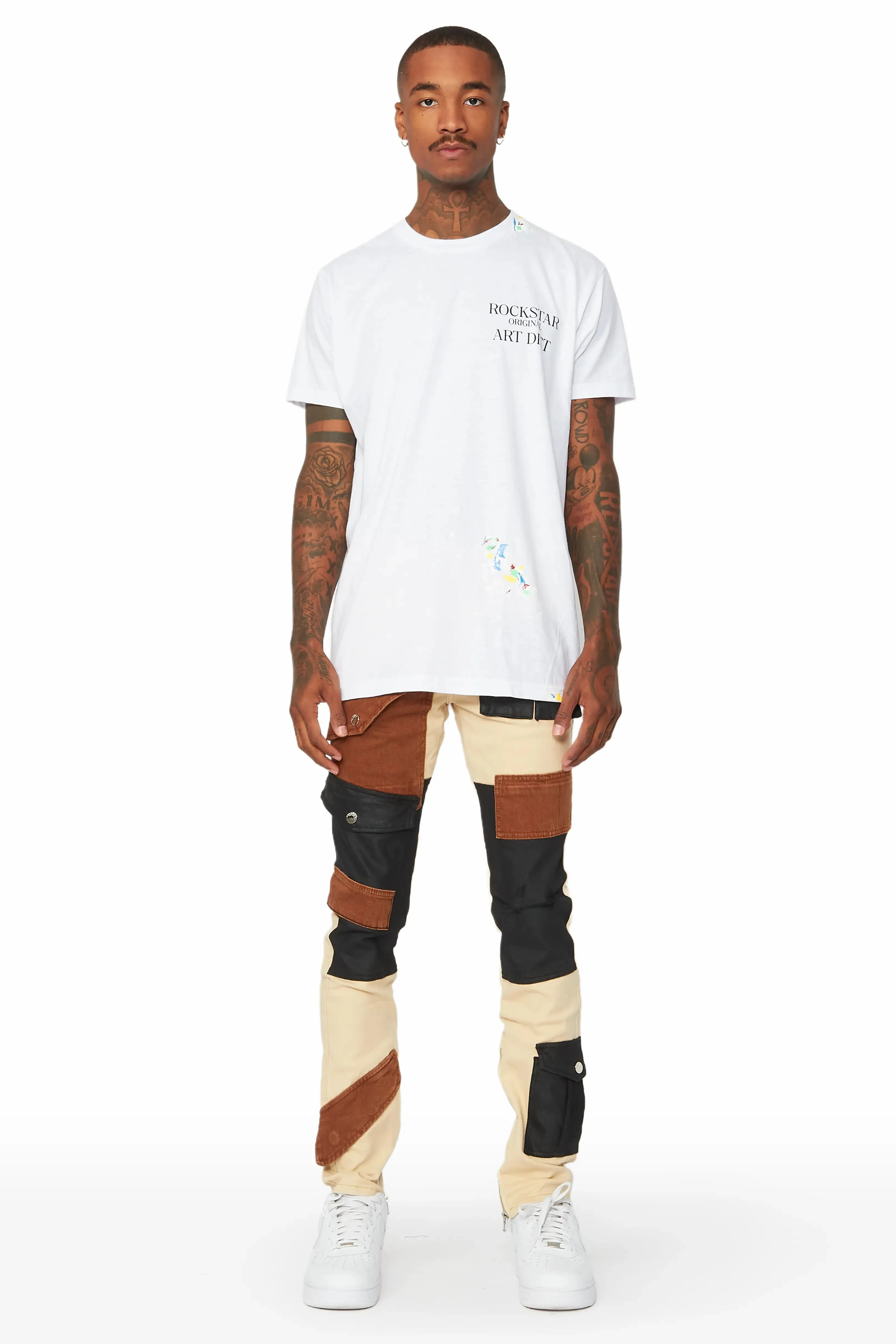 Demarcus Beige Patch Jean sold by Rockstar Original product image thumbnail 3