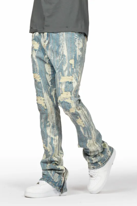 Damir Vintage Blue Stacked Flare Jean sold by Rockstar Original