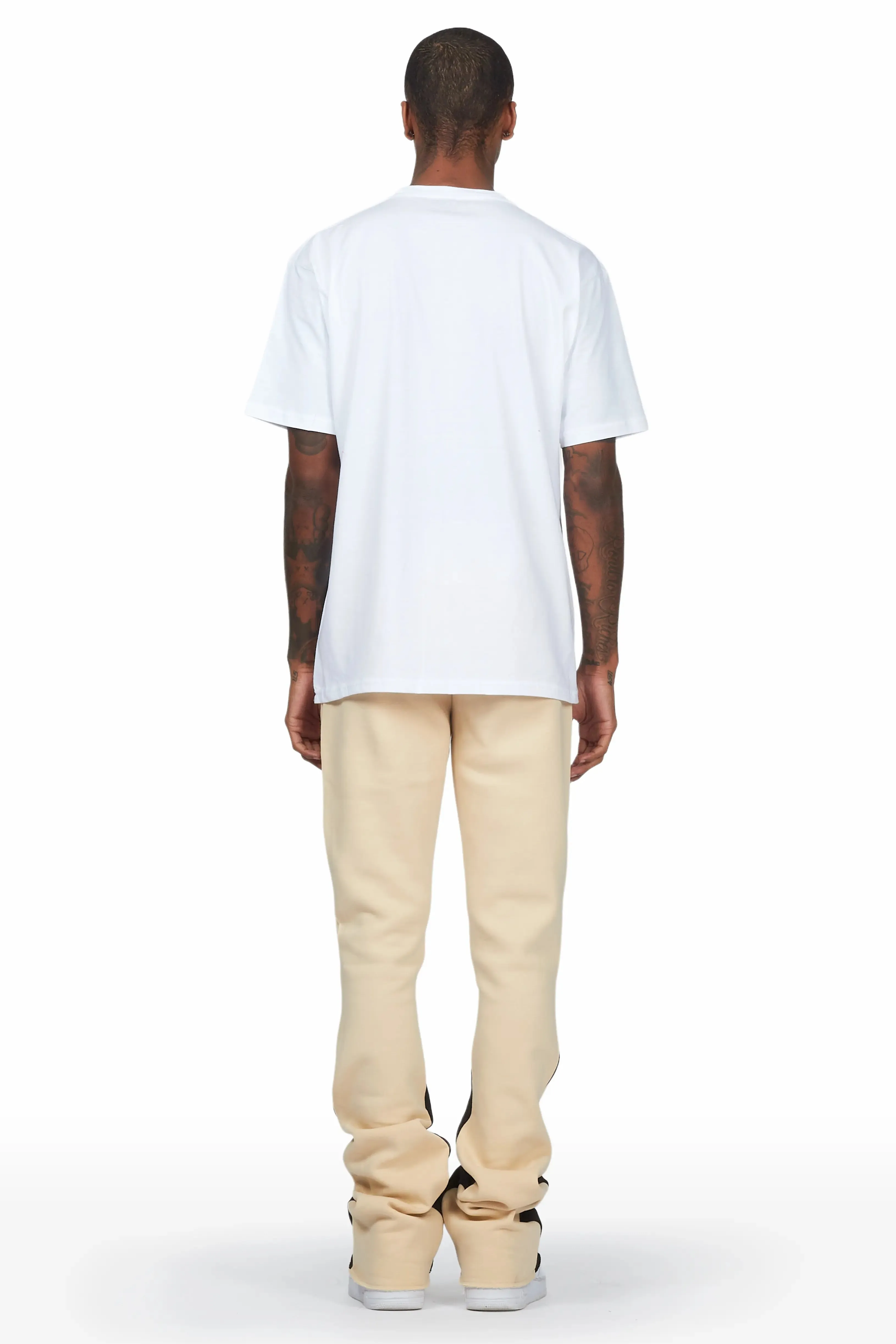 Draven White/Beige T-Shirt Stacked Flare Trackset sold by Rockstar Original product image thumbnail 4