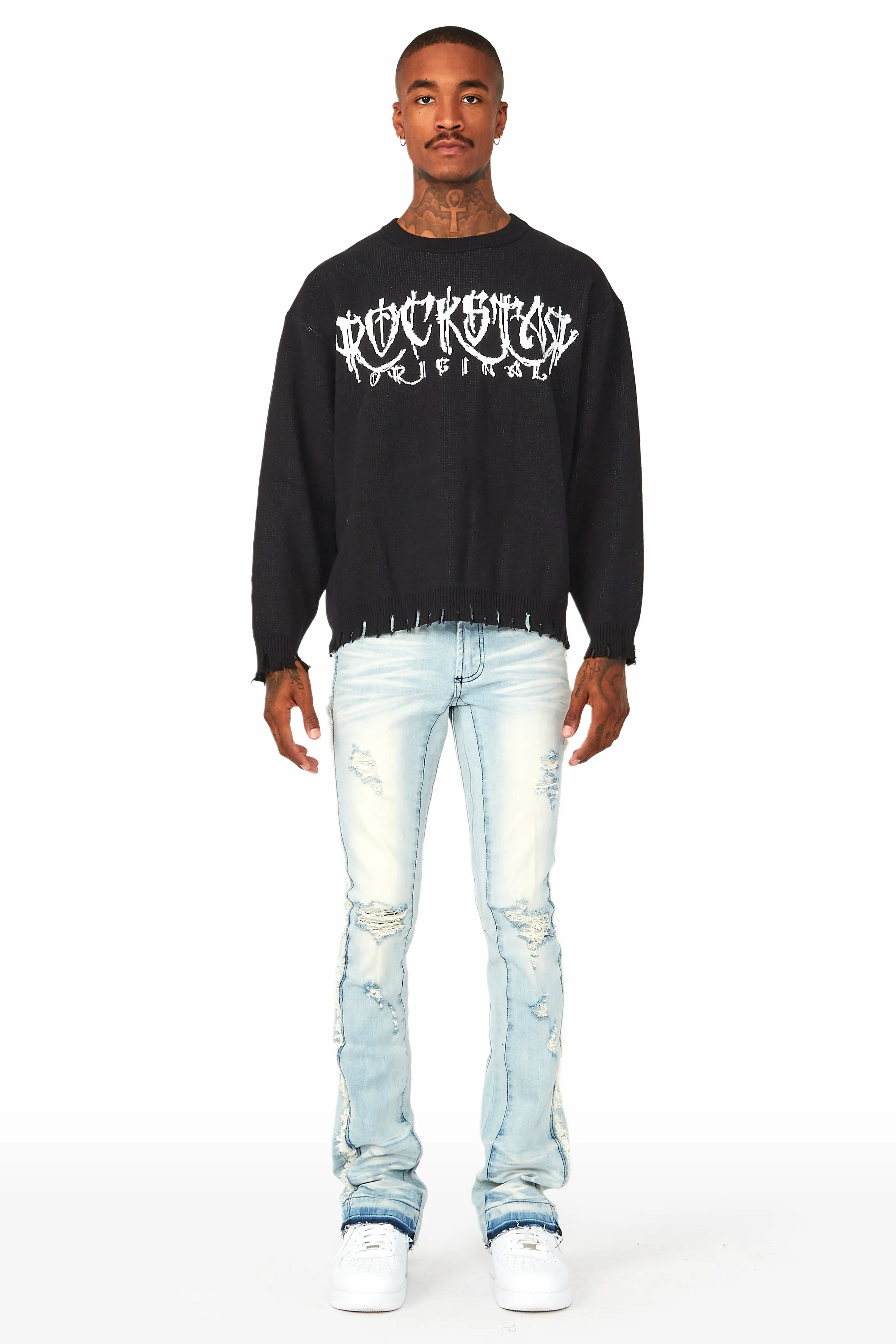Kaleb Black Knit Sweater sold by Rockstar Original product image thumbnail 4