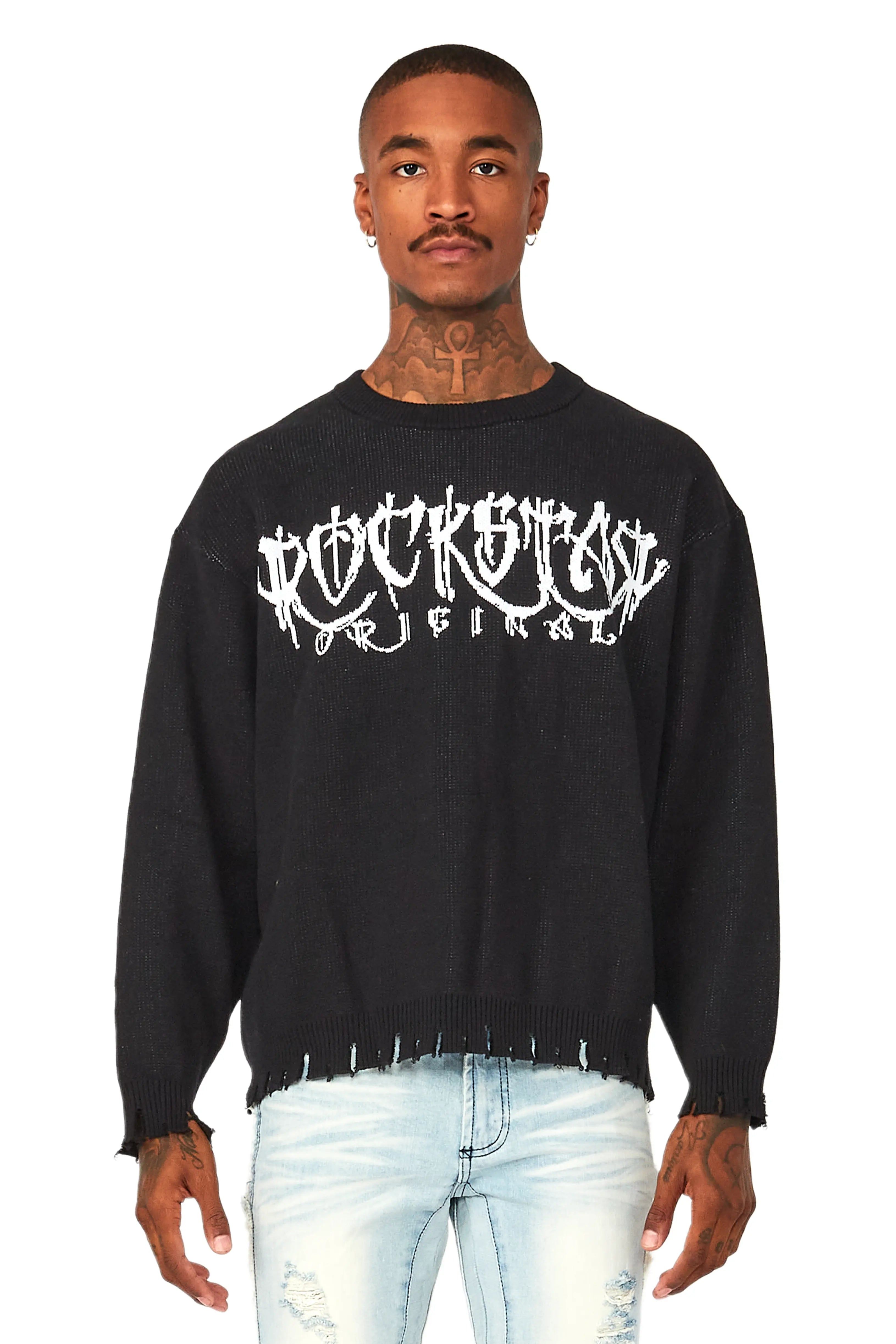 Kaleb Black Knit Sweater sold by Rockstar Original product image thumbnail 2