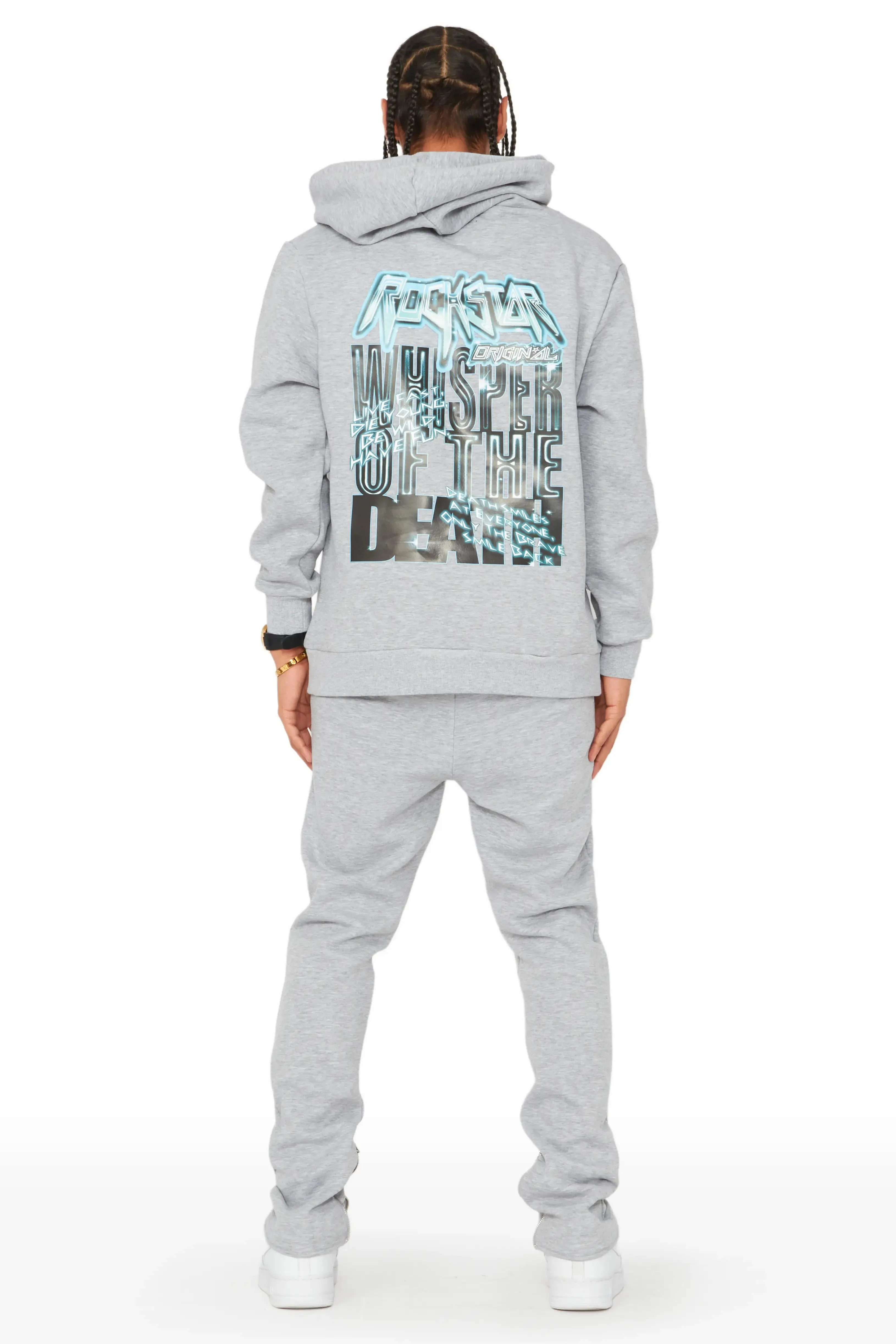 Obern Heather Grey Slim Fit Track Set sold by Rockstar Original product image thumbnail 4