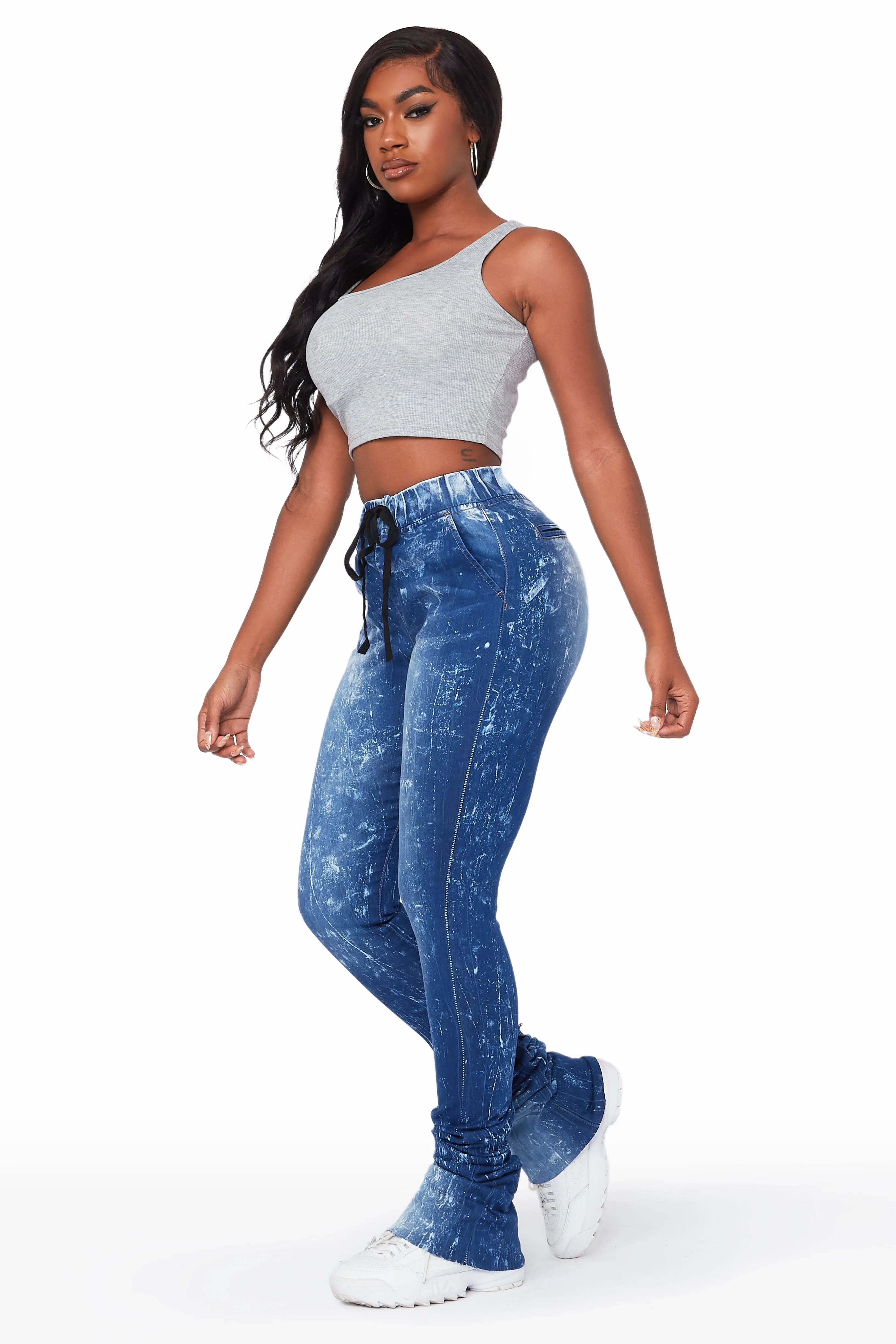 Audree Medium Wash Super Stacked Jean sold by Rockstar Original product image thumbnail 3