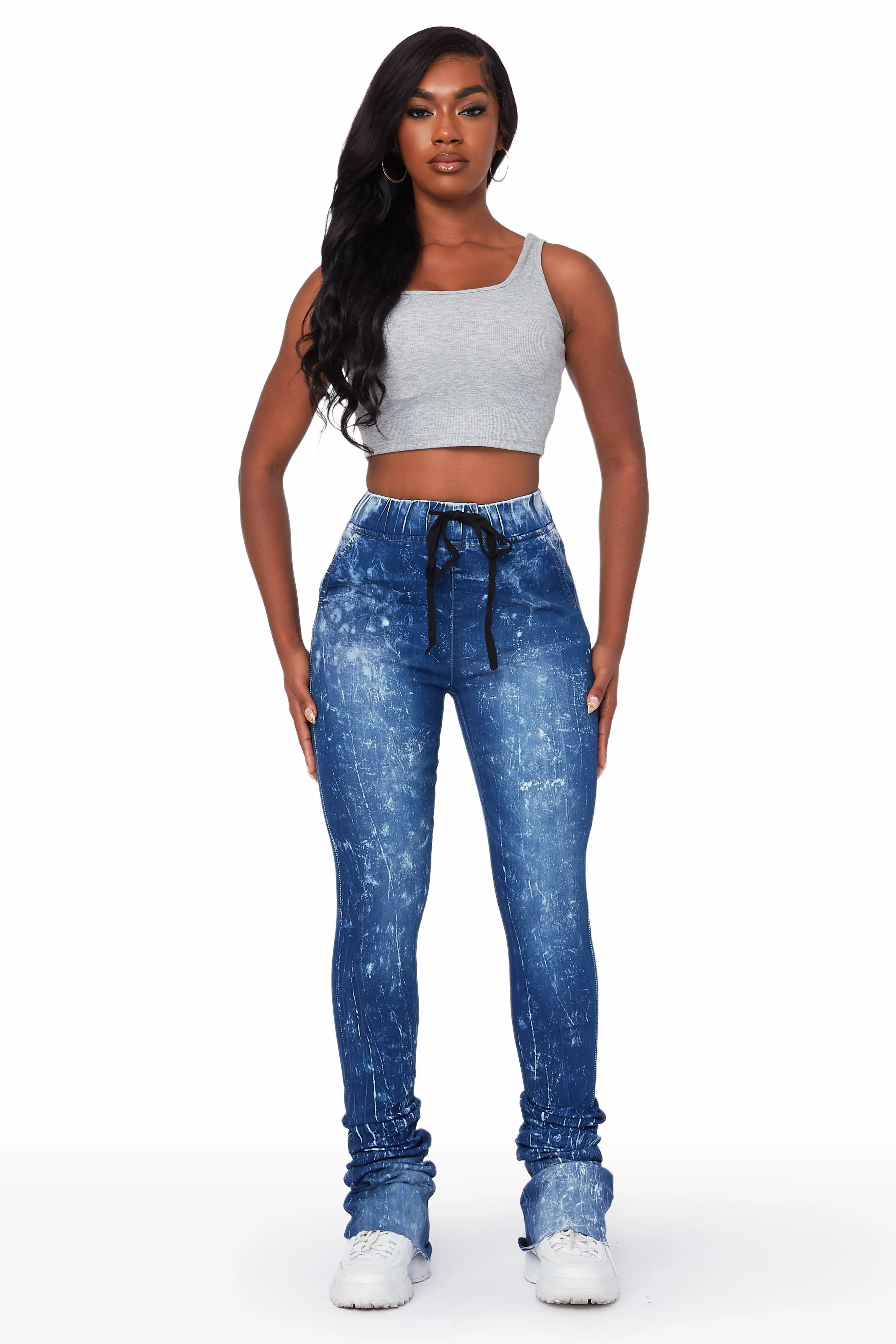 Audree Medium Wash Super Stacked Jean sold by Rockstar Original product image thumbnail 4