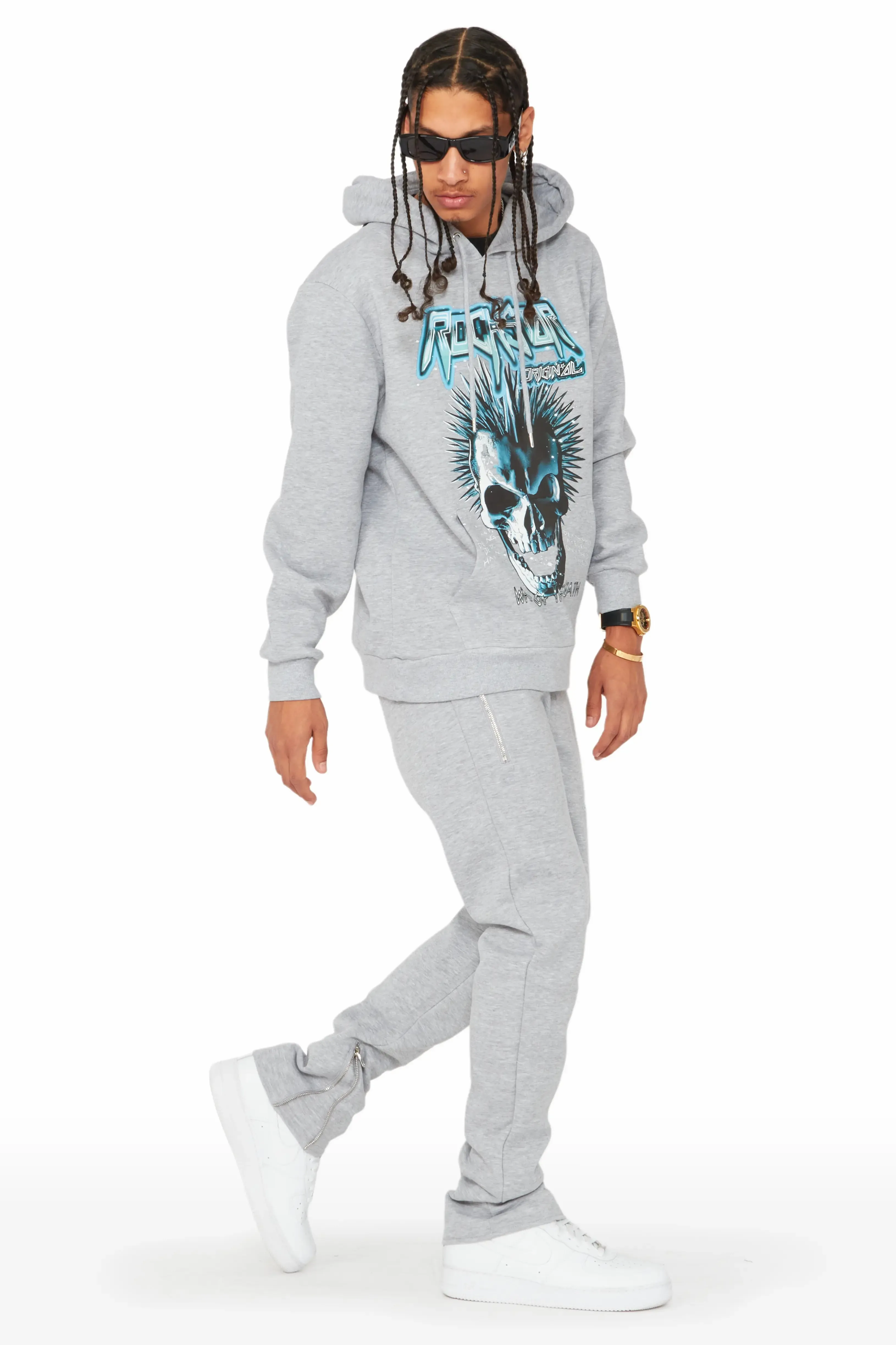 Obern Heather Grey Slim Fit Track Set sold by Rockstar Original product image thumbnail 2