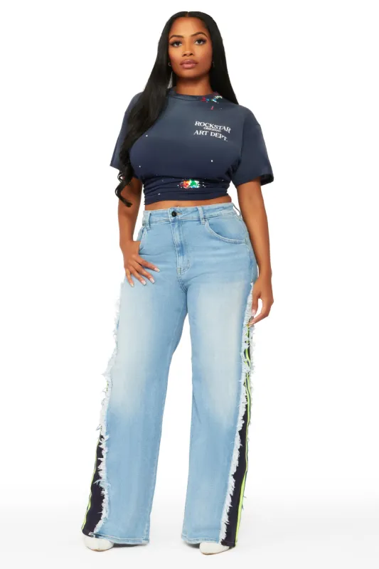 Flex Game Light Wash Wide Leg Jean sold by Rockstar Original