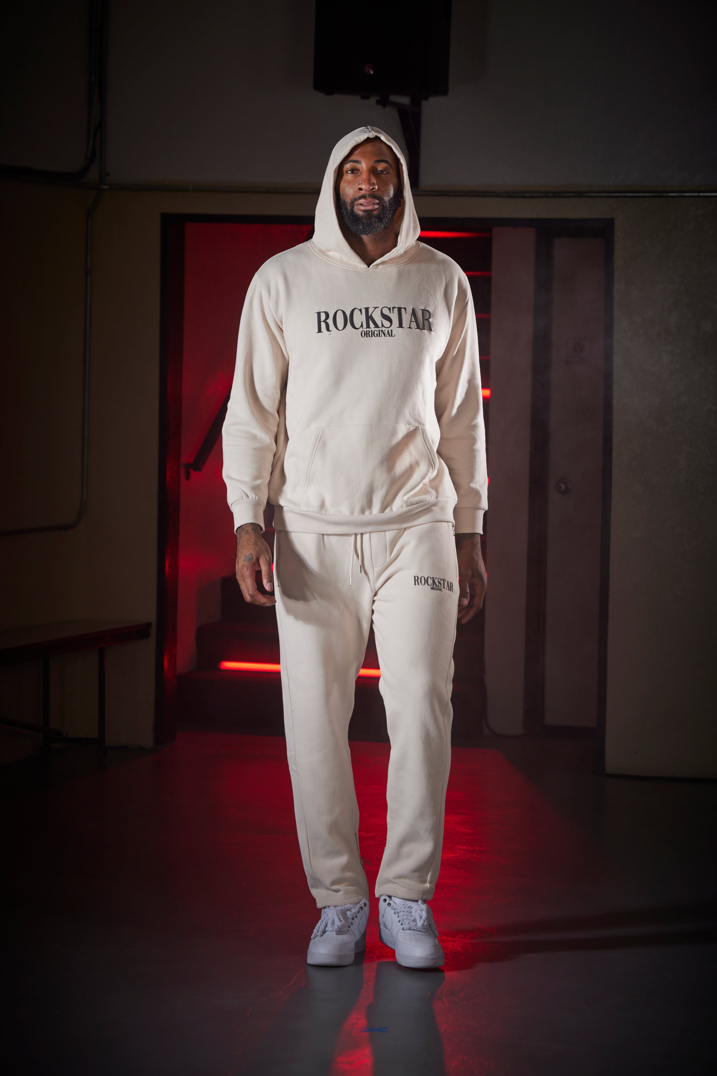 Octavio Hoodie/Jogger Set-Beige/Black sold by Rockstar Original