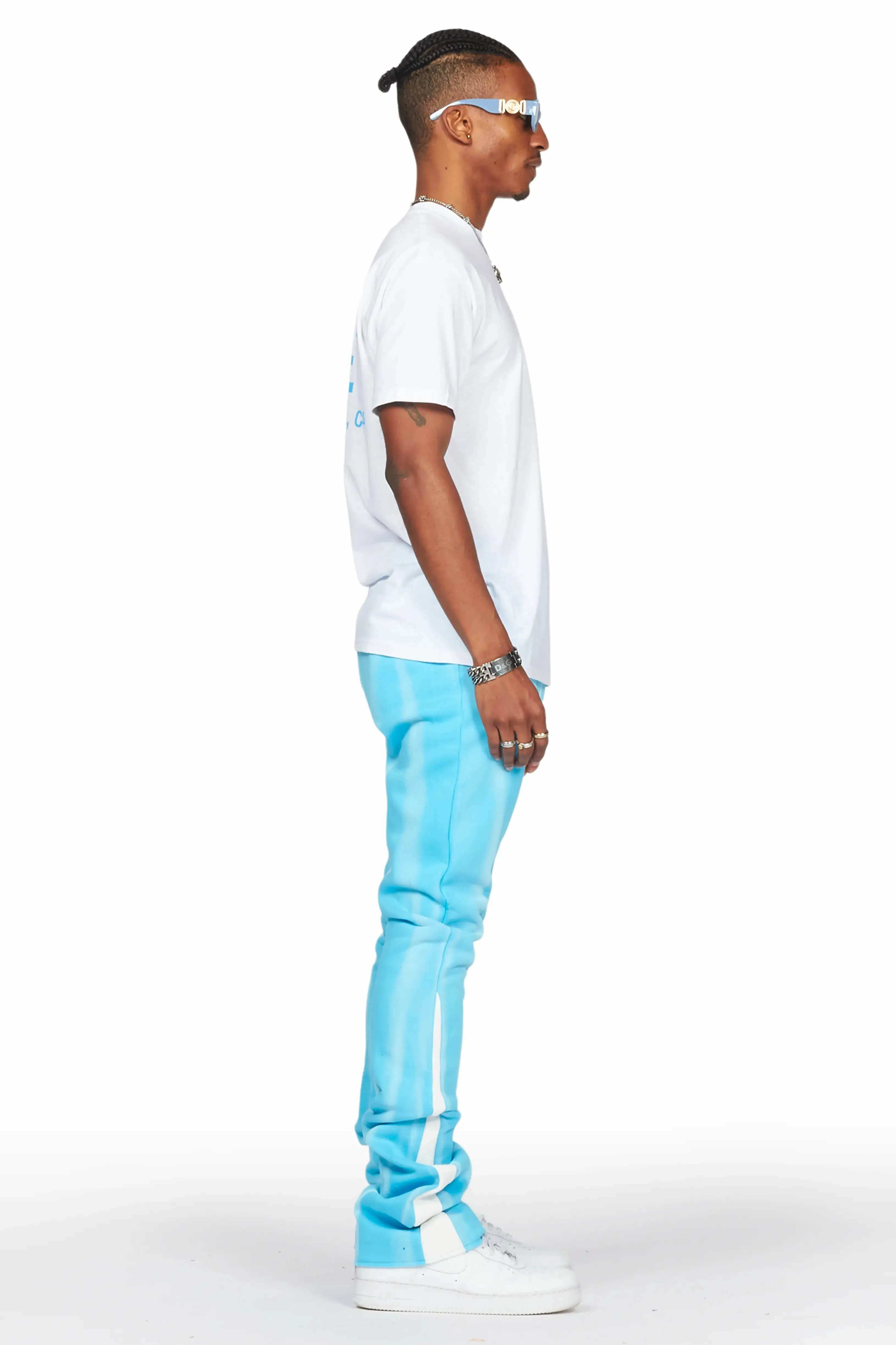 Firoz Blue Graphic Stacked Flare Pant sold by Rockstar Original product image thumbnail 5