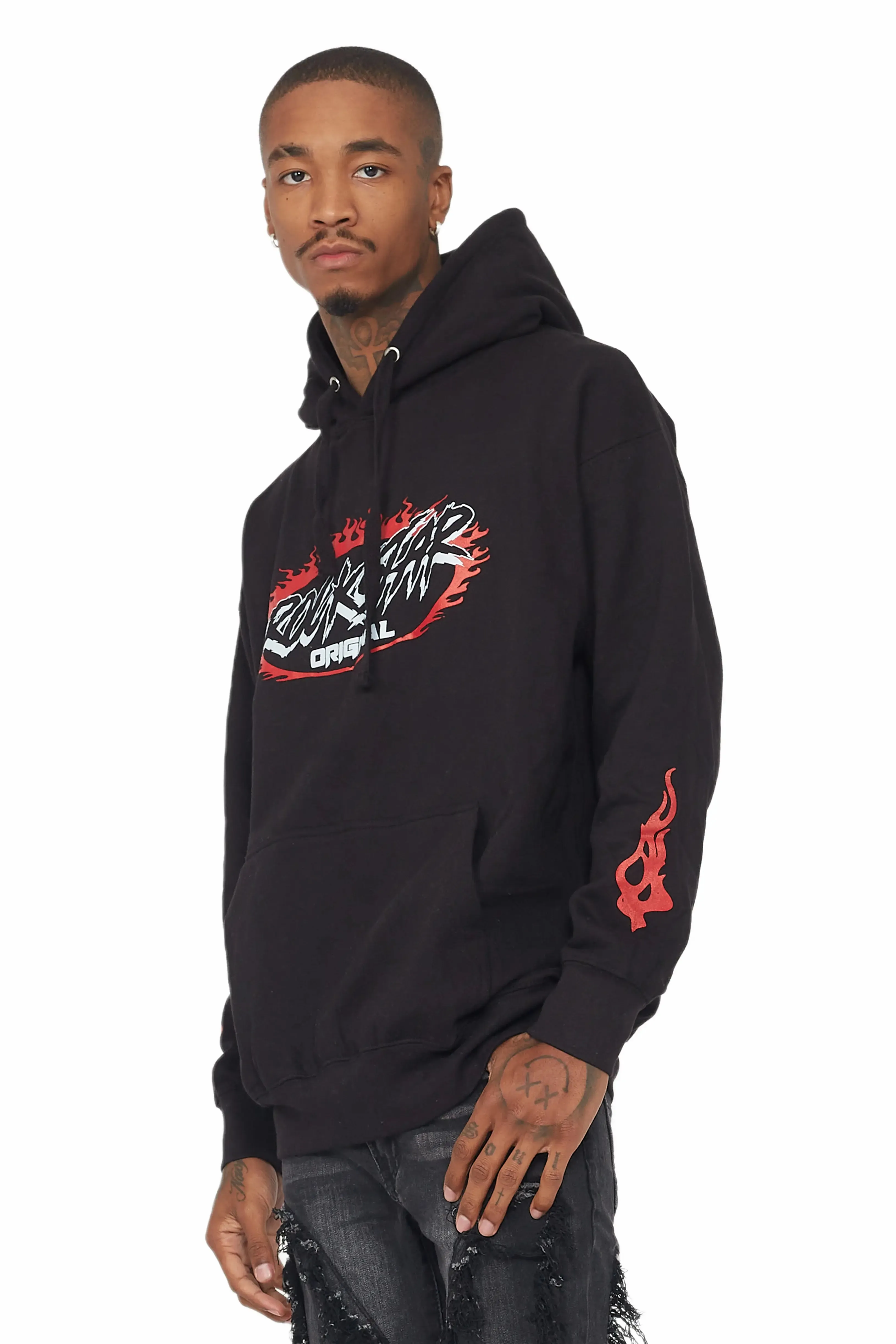 Draven Black/Red Graphic Hoodie sold by Rockstar Original product image thumbnail 3