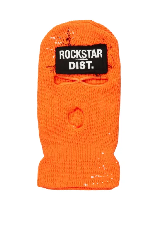Marlo Orange Patchwork Graphic Ski Mask sold by Rockstar Original
