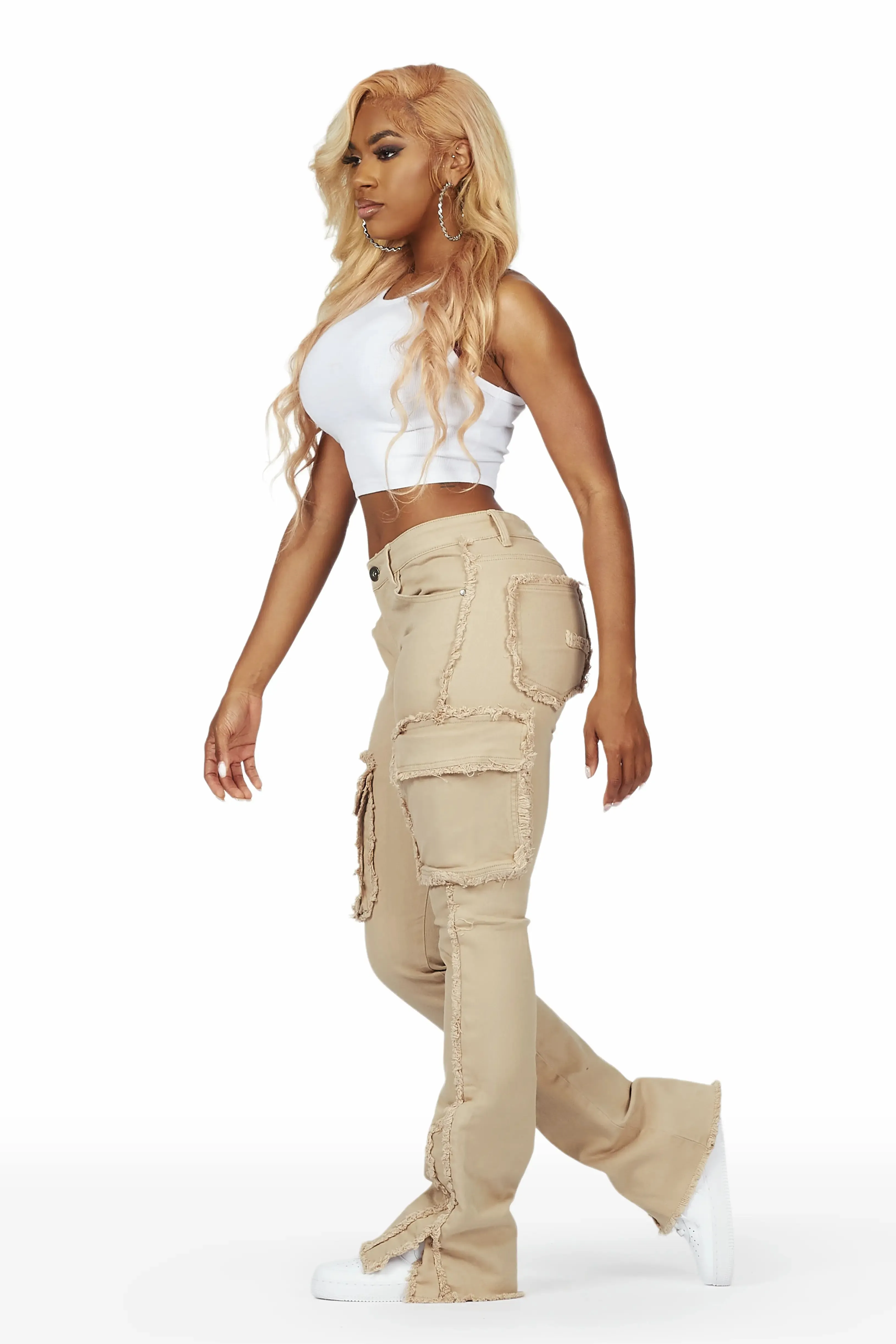 Kassidy Tan Stacked Flare Jean sold by Rockstar Original product image thumbnail 3