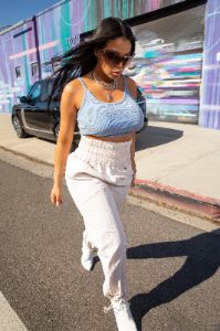 HOTTIE RIBBED TANK-BLUE sold by Rockstar Original