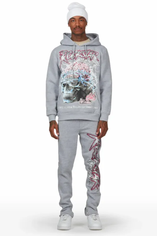 Brain Heather Grey Hoodie Slim Fit Track Set sold by Rockstar Original