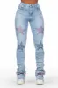 Stargirl Med. Wash Rhinestone Super Stacked Jean sold by Rockstar Original