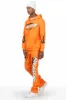 Draven Orange Hoodie/Stacked Flare Track Pant Set sold by Rockstar Original
