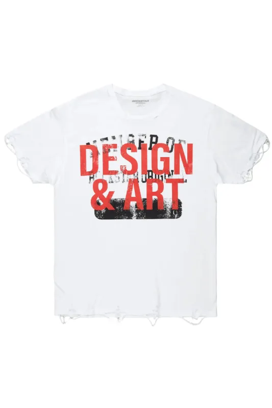 Magar White Oversized Graphic T-Shirt sold by Rockstar Original
